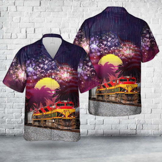Kansas City Southern Railway KCS 3999 EMD SD70ACe, 4th Of July Hawaiian Shirt