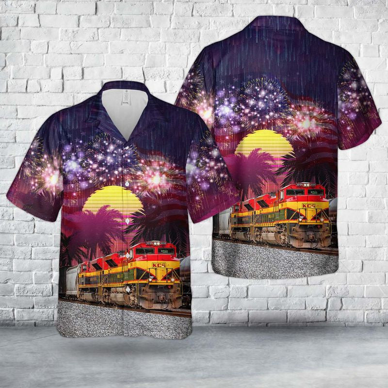 Kansas City Southern Railway KCS 3999 EMD SD70ACe, 4th Of July Hawaiian Shirt