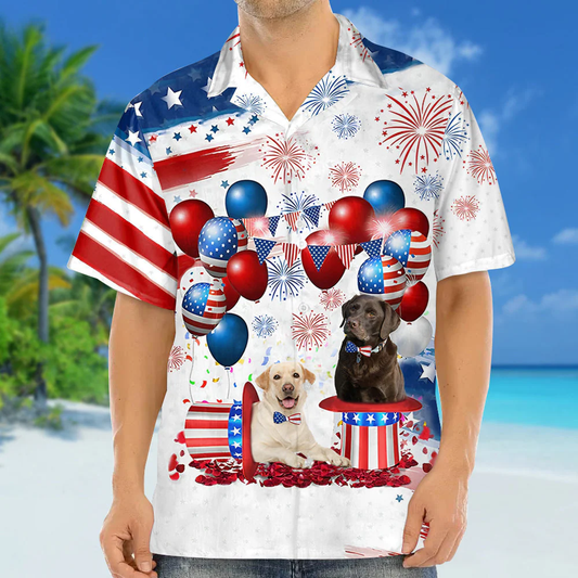 Labrador Retriever Independence Day Hawaiian Shirt, Dog Hawaii Beach Shirt Short Sleeve For 4Th Of July