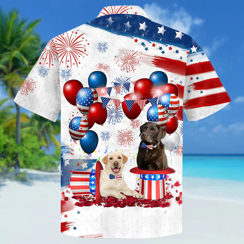 Labrador Retriever Independence Day Hawaiian Shirt, Dog Hawaii Beach Shirt Short Sleeve For 4Th Of July