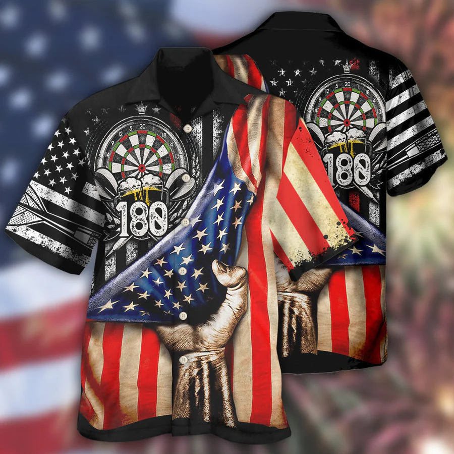 Darts Independence Day My Drinking Team Hawaiian Shirt, Dart Shirt, Beer Shirt
