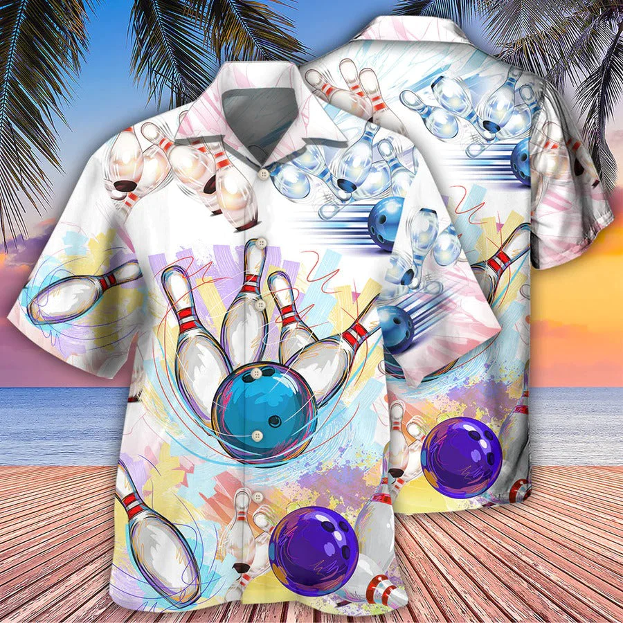 3D Bowling Hawaiian Shirt, Bowling Painting Hawaiian Shirt, Bowling Roll Aloha Shirt For Men - Perfect Gift For Bowling Lovers, Bowlers