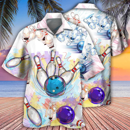 3D Bowling Hawaiian Shirt, Bowling Painting Hawaiian Shirt, Bowling Roll Aloha Shirt For Men - Perfect Gift For Bowling Lovers, Bowlers