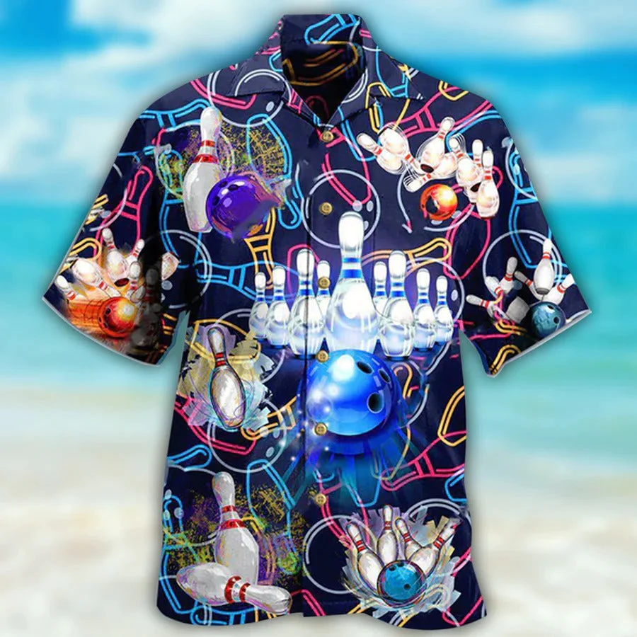 3D Bowling Hawaiian Shirt, Bowling Painting Hawaiian Shirt, Bowling Let The Good Times Aloha Shirt For Men - Perfect Gift For Bowling Lovers, Bowlers