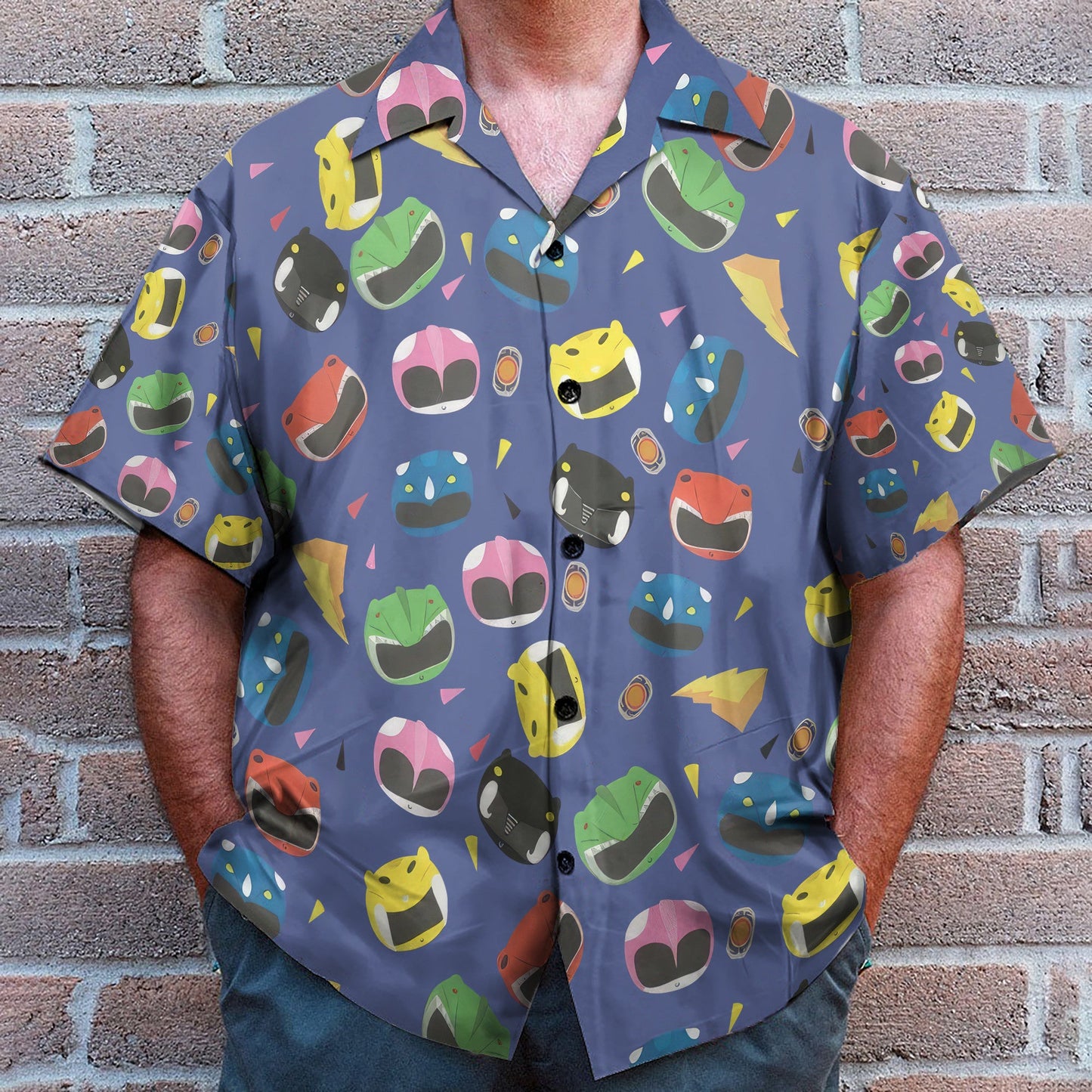 Mighty Morphin Power Rangers Cosplay Costumes - Hawaiian Shirt & Beach Shorts