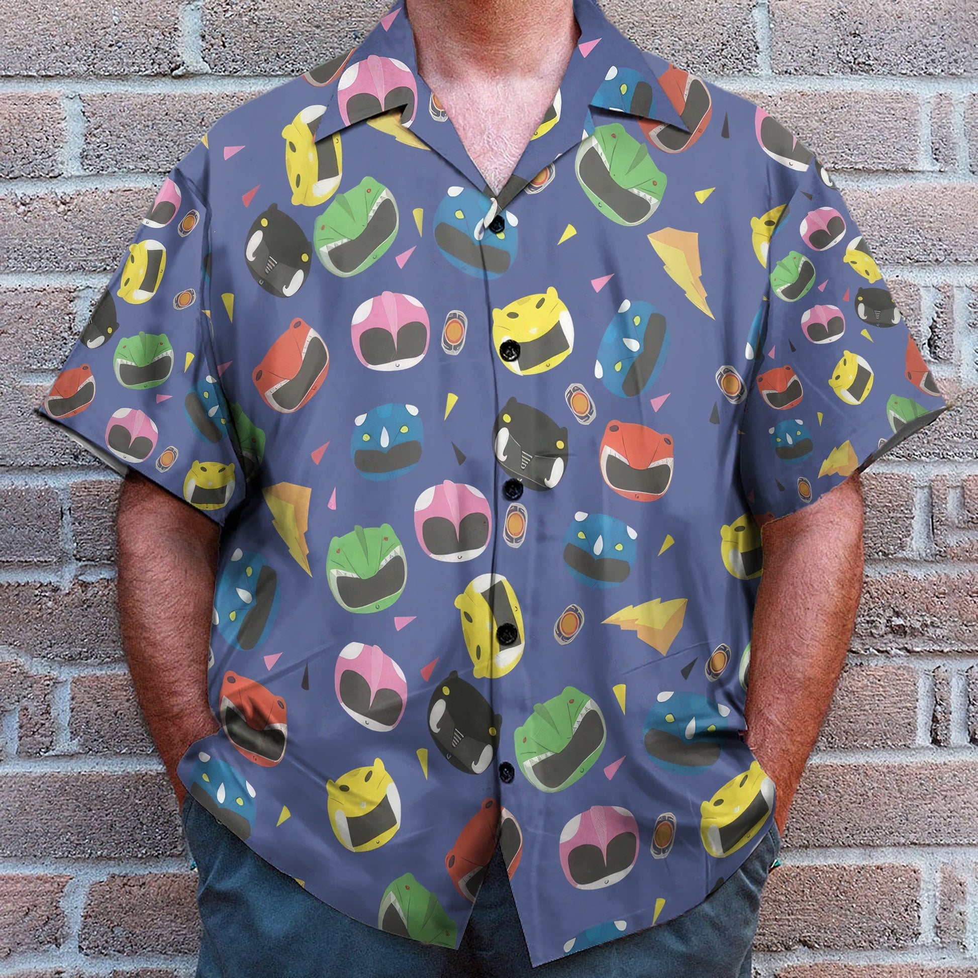 Mighty Morphin Power Rangers Cosplay Costumes - Hawaiian Shirt & Beach Shorts