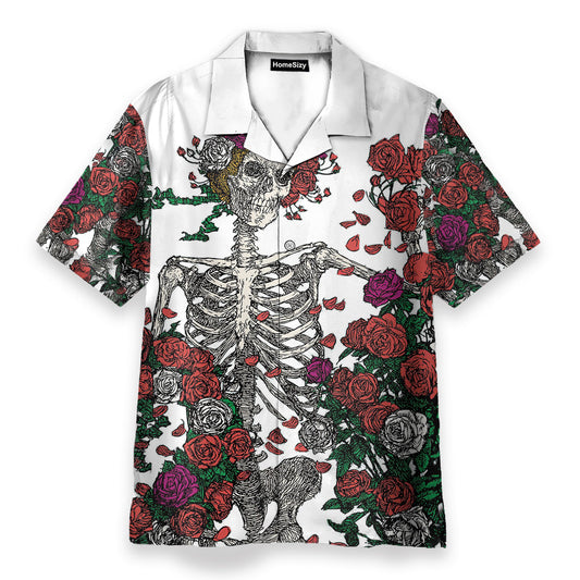 Grateful Dead Skull With Rose - Hawaiian Shirt