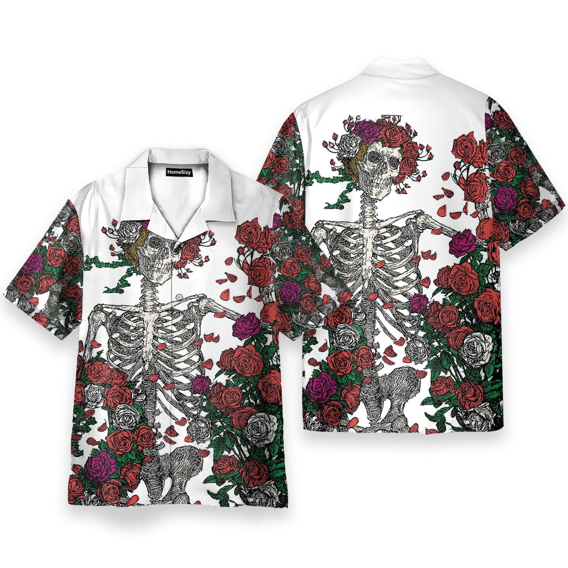 Grateful Dead Skull With Rose - Hawaiian Shirt