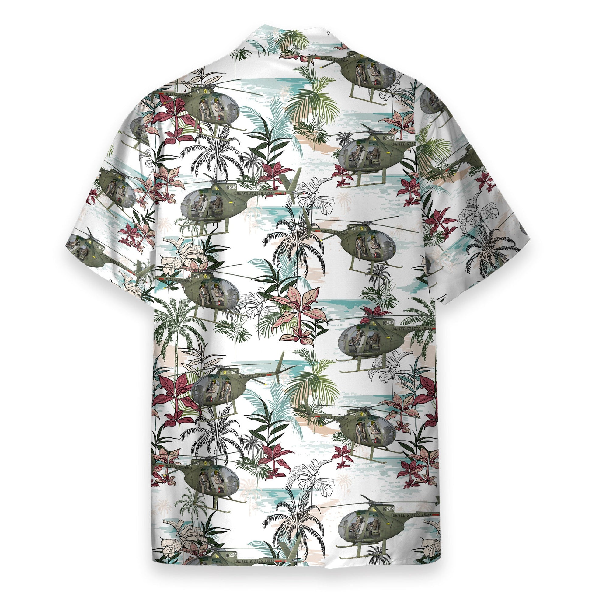 US Army Hughes OH Men's Button's Up Shirts - Hawaiian Shirt & Beach Shorts
