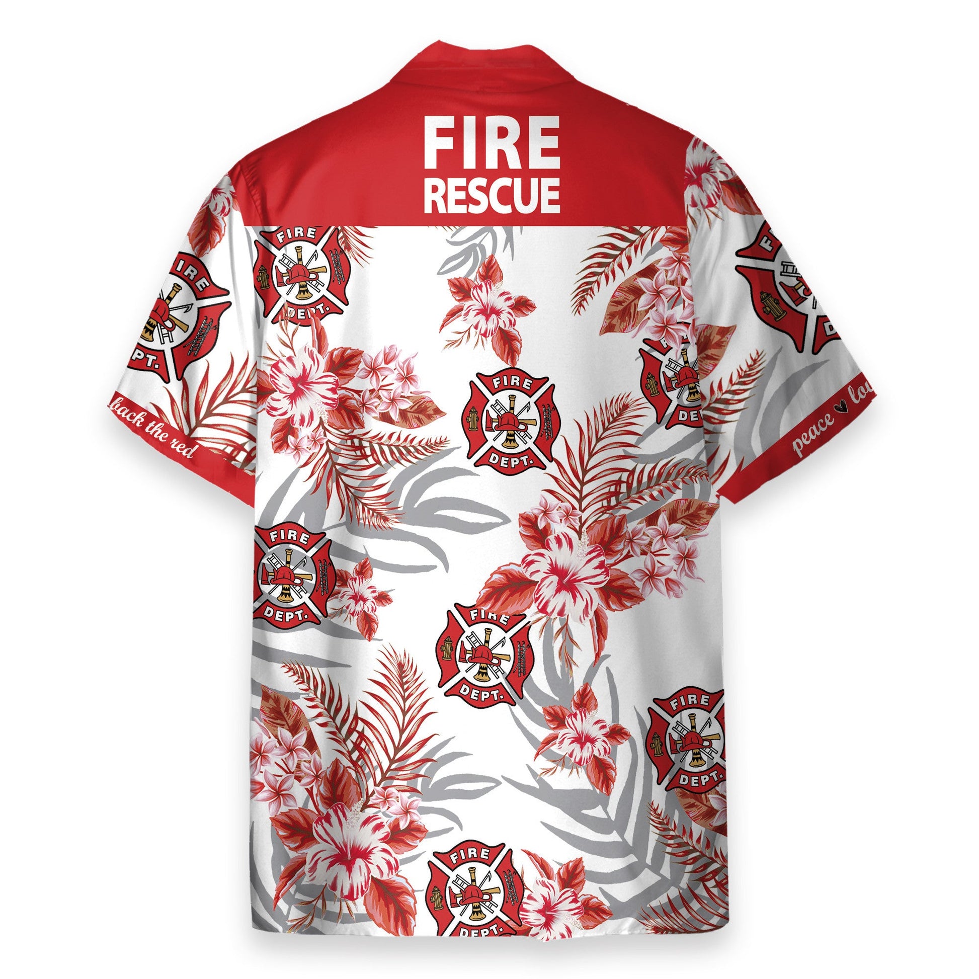Firefighter Fire Rescue Men's Button's Up Shirts - Hawaiian Shirt & Beach Shorts