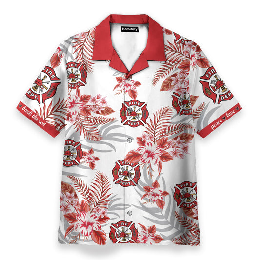 Firefighter Fire Rescue Men's Button's Up Shirts - Hawaiian Shirt & Beach Shorts