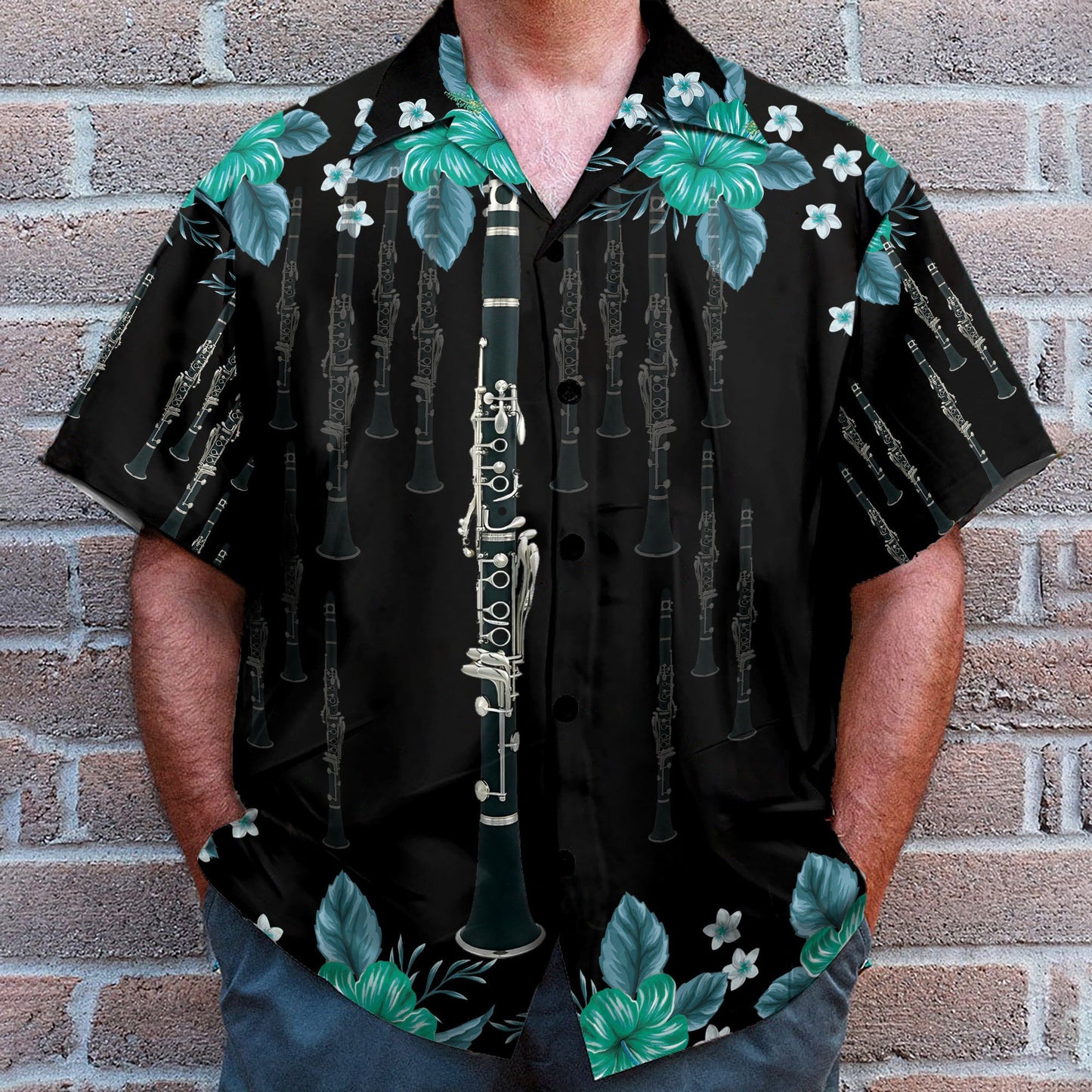 Clarinet Music Instrument Men's Button's Up Shirts - Hawaiian Shirt