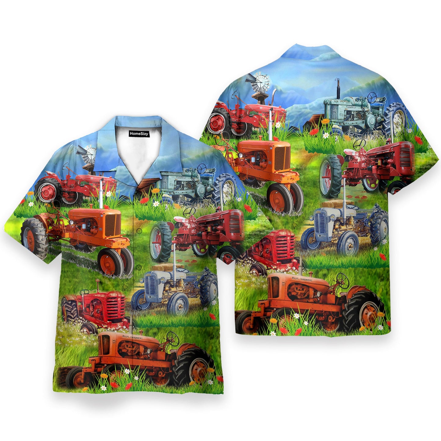 Real Men Drive Tractors Men's Button's Up Shirts - Hawaiian Shirt