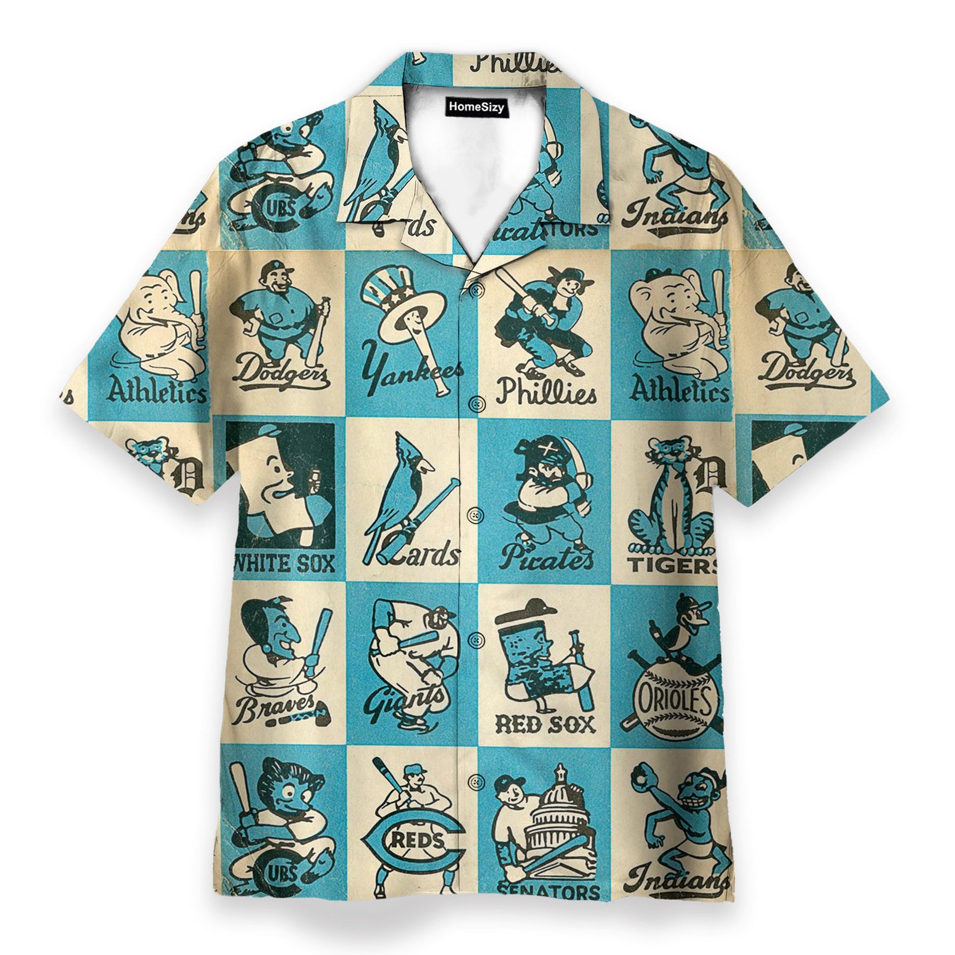 Vintage 1956 Baseball Team Mascots - Hawaiian Shirt
