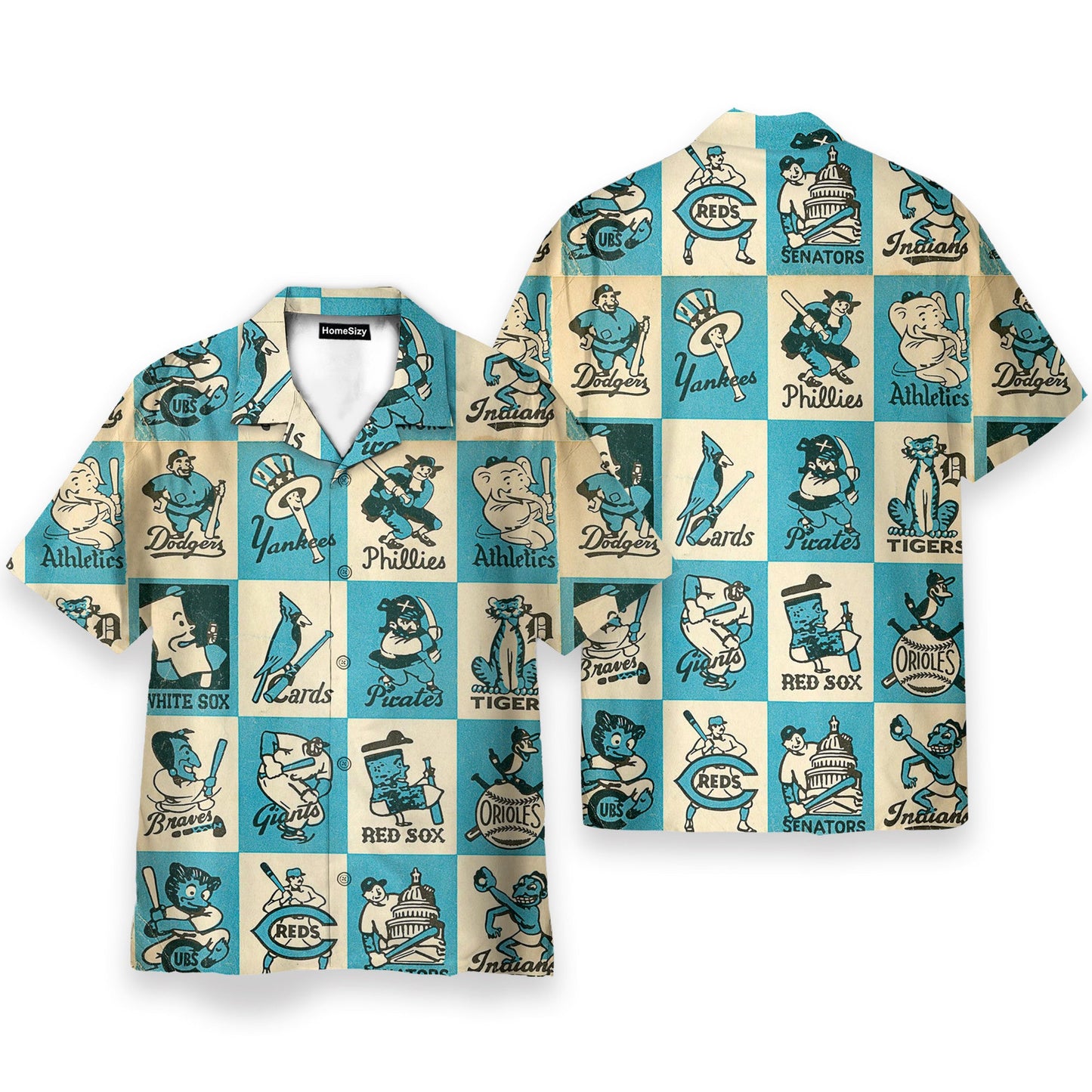 Vintage 1956 Baseball Team Mascots - Hawaiian Shirt