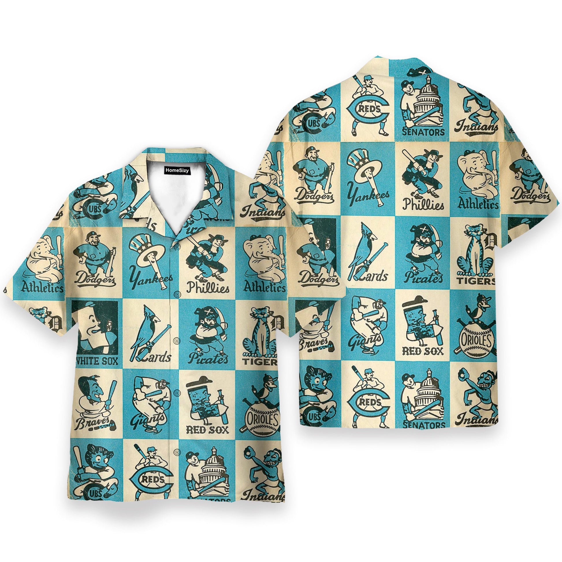 Vintage 1956 Baseball Team Mascots - Hawaiian Shirt