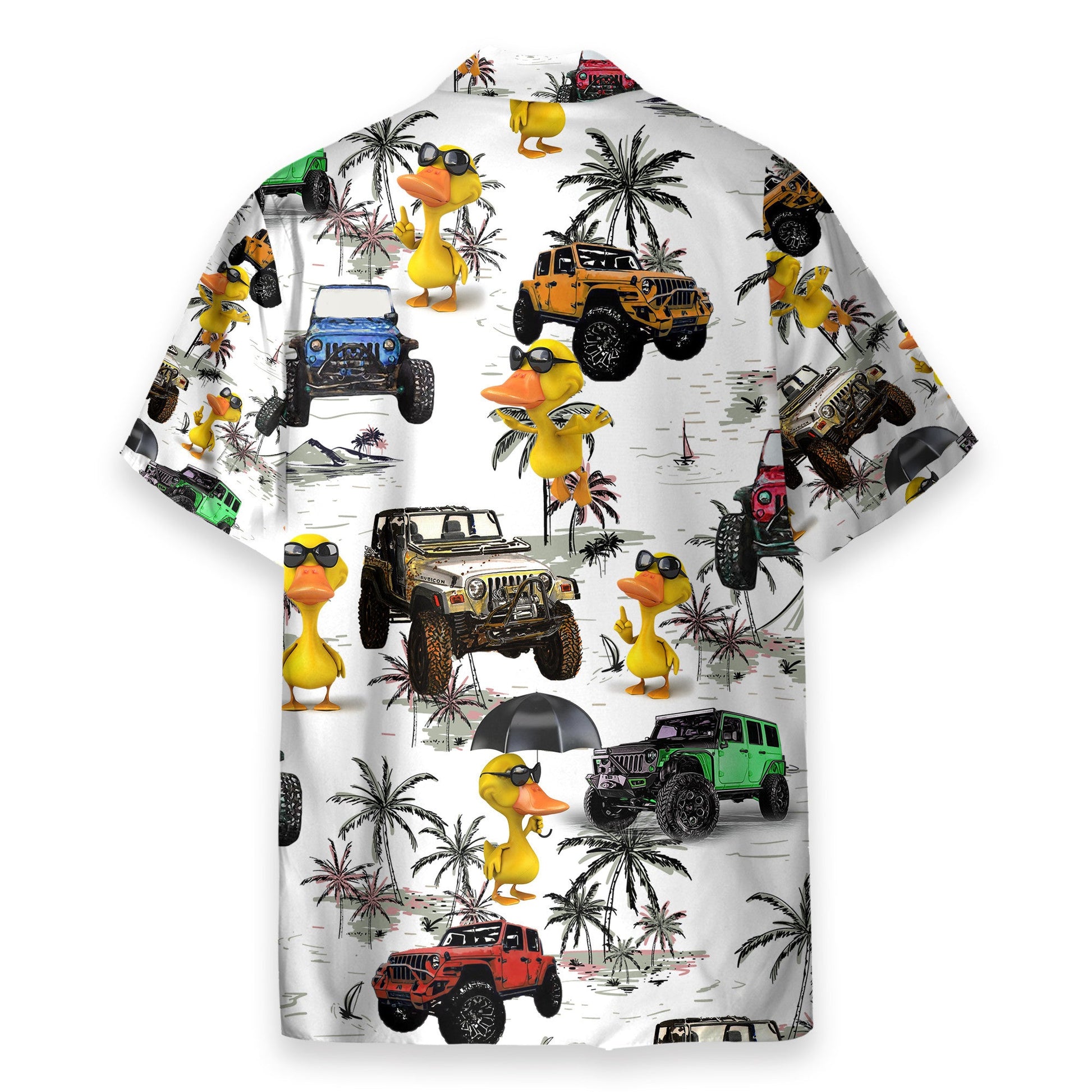 Ocean Jeep Car And Duck - Hawaiian Shirt & Beach Shorts