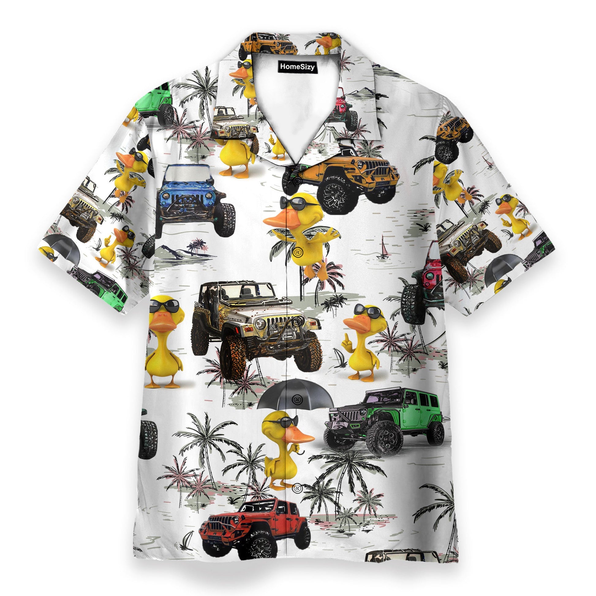 Ocean Jeep Car And Duck - Hawaiian Shirt & Beach Shorts