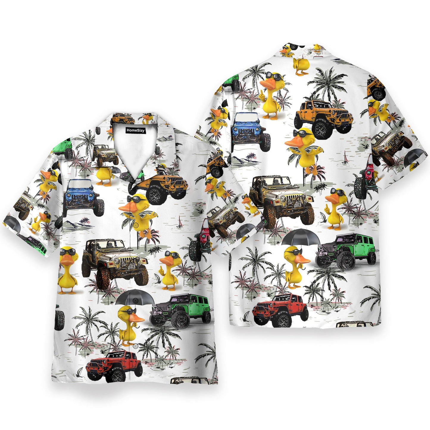 Ocean Jeep Car And Duck - Hawaiian Shirt & Beach Shorts