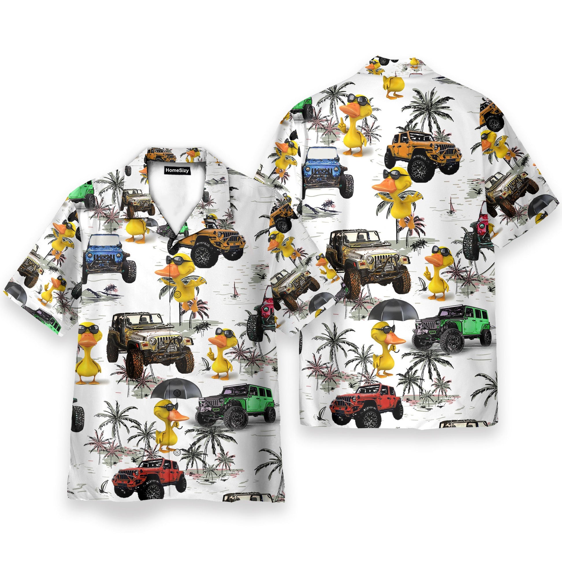 Ocean Jeep Car And Duck - Hawaiian Shirt & Beach Shorts