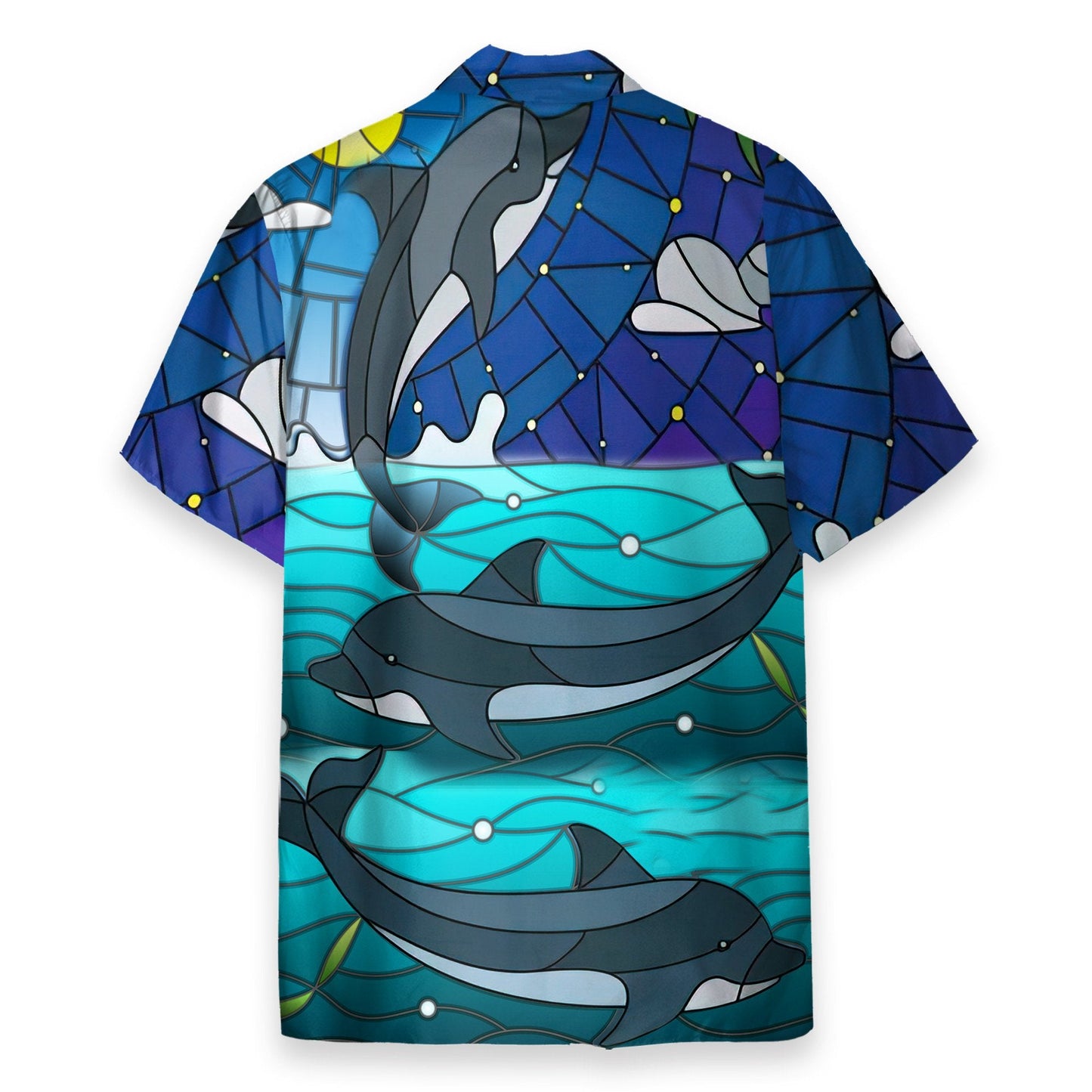Dolphin Stained Glass Style - Hawaiian Shirt & Beach Shorts
