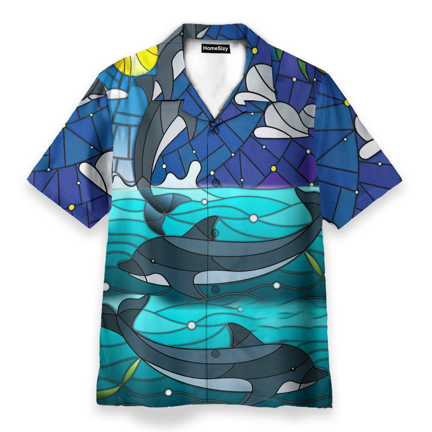 Dolphin Stained Glass Style - Hawaiian Shirt & Beach Shorts