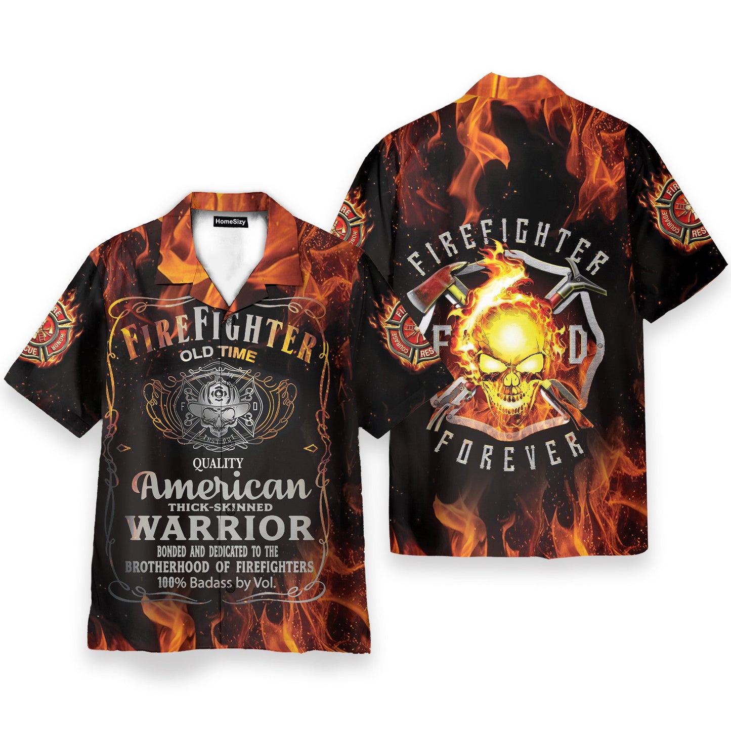 Firefighter Old Time American Thick-Skinned Warrior - Hawaiian Shirt