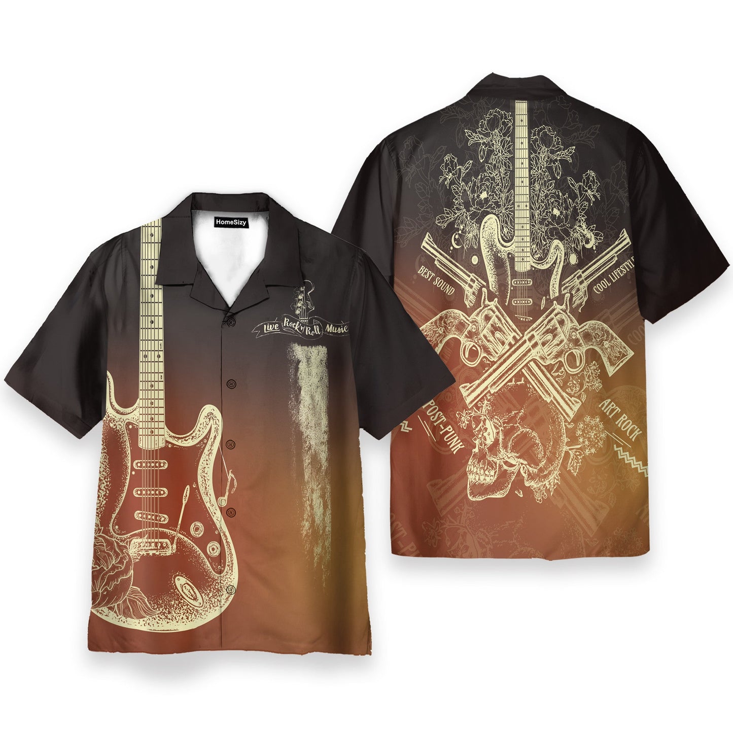 Live Rock And Roll Music Guitar Rock - Hawaiian Shirt