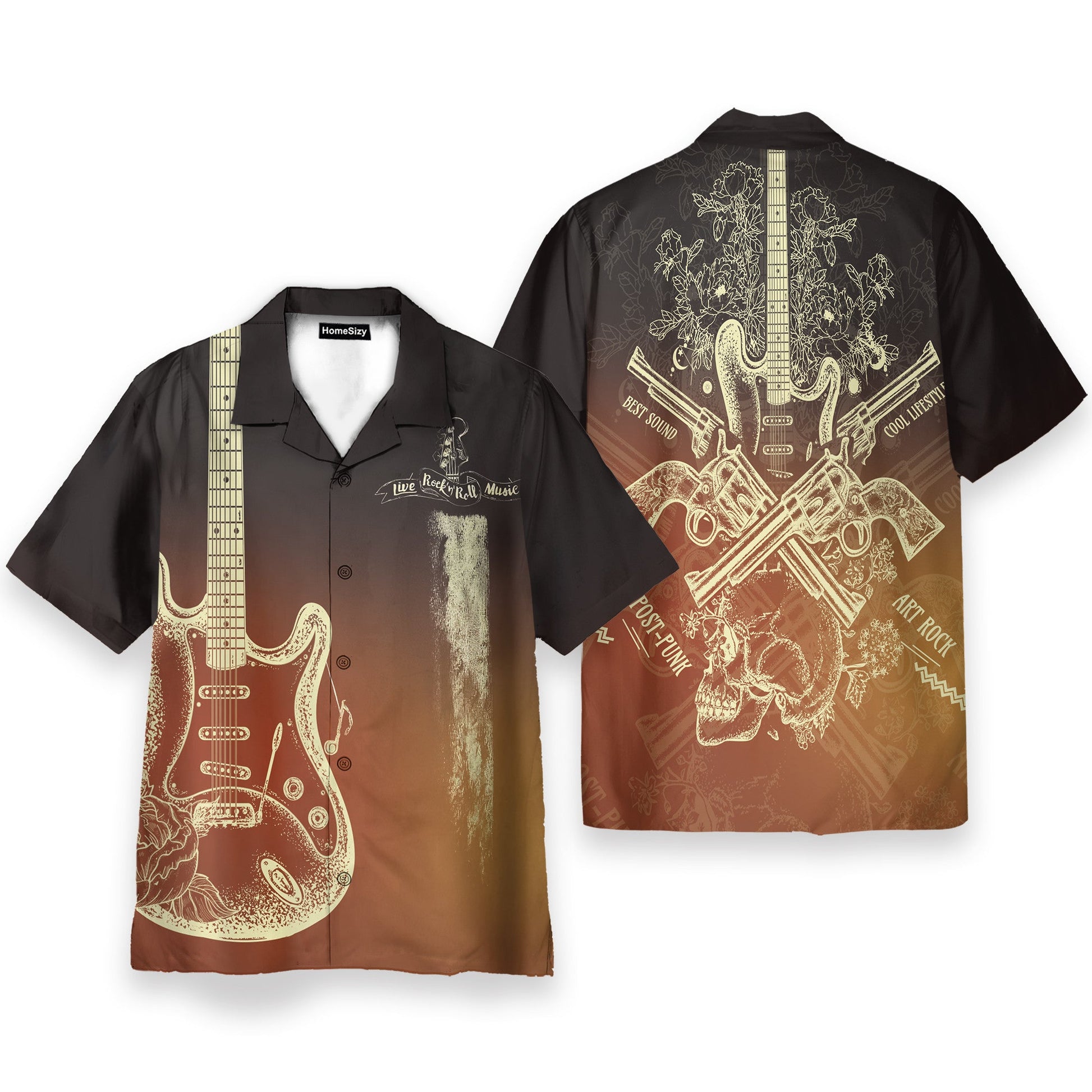 Live Rock And Roll Music Guitar Rock - Hawaiian Shirt