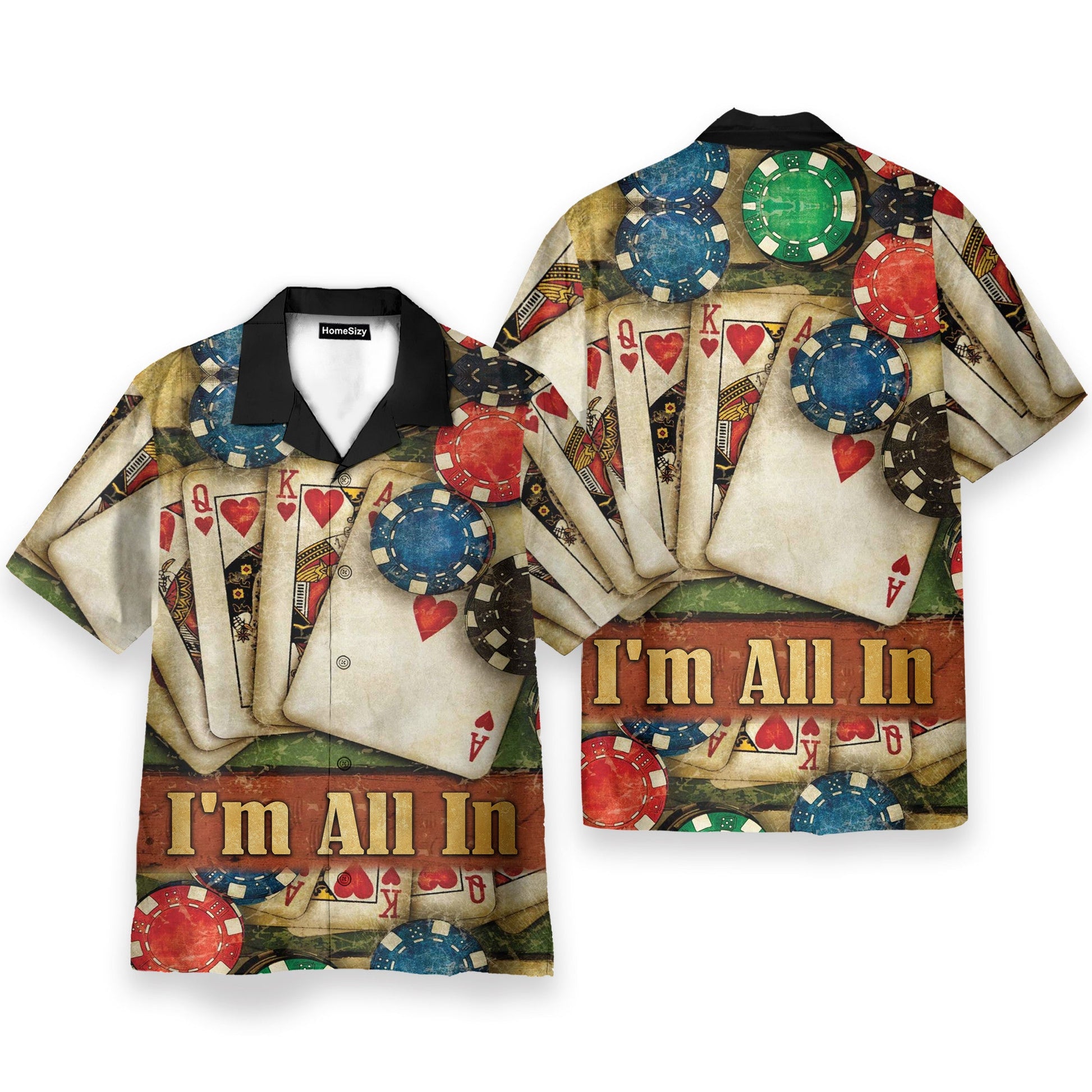 Poker I'm All In Men's Button's Up Shirts - Hawaiian Shirt