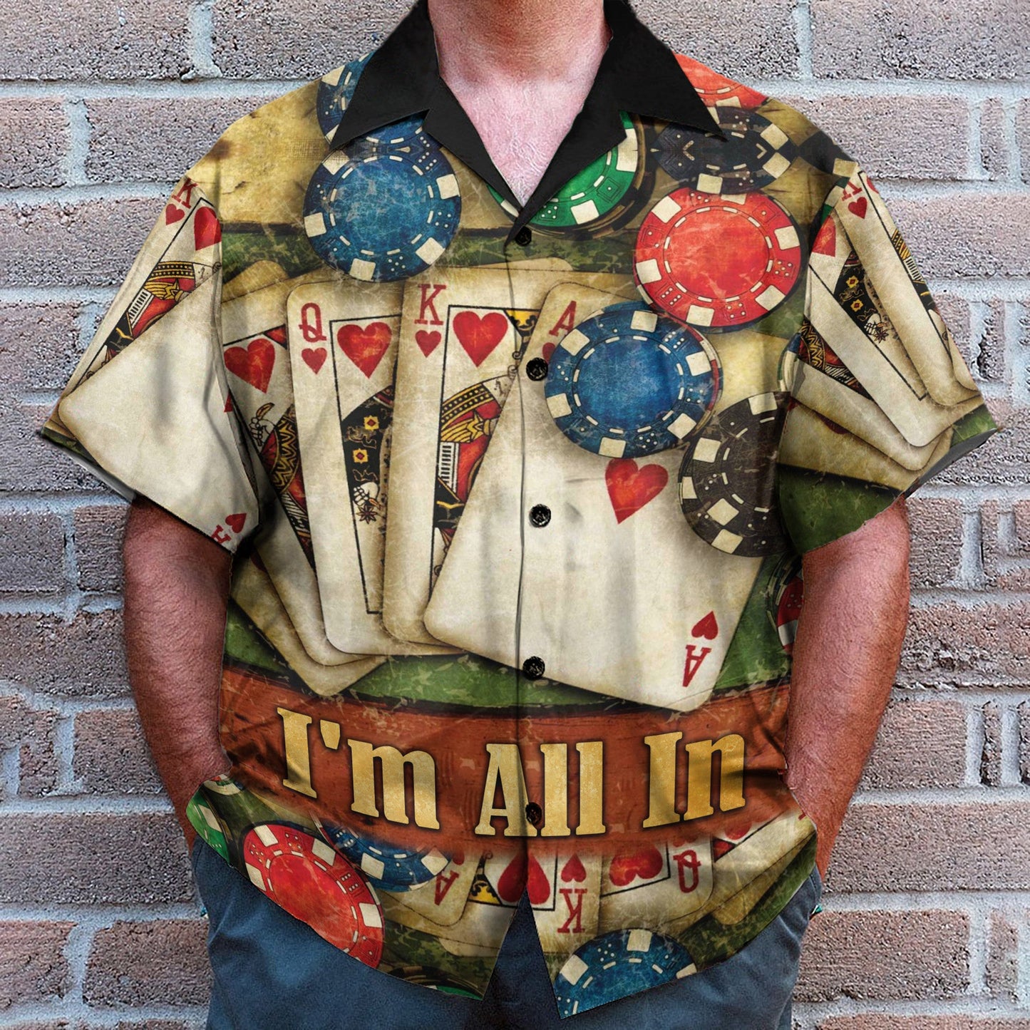 Poker I'm All In Men's Button's Up Shirts - Hawaiian Shirt