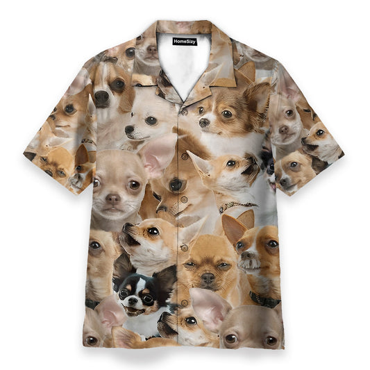 Chihuahua Awesome Funny Button's Up Shirts - Hawaiian Shirt