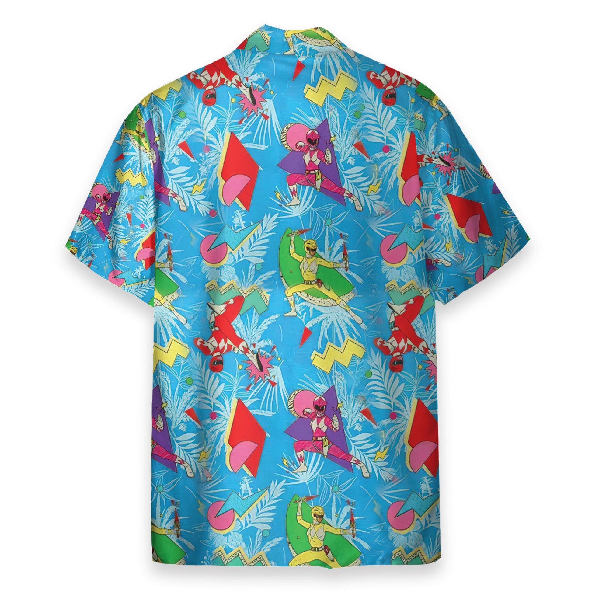 Mighty Morphin Power Ranger Blue Tropical Cosplay Costume - Hawaiian Shirt