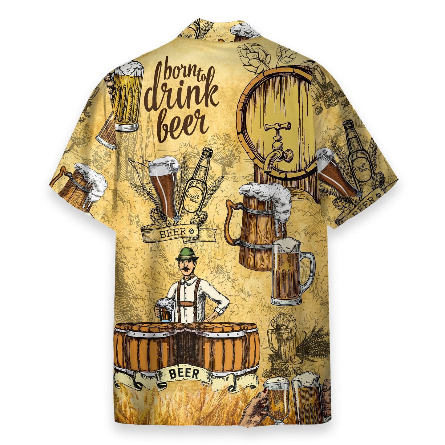 Drink Beer Men's Button's Up Shirts - Hawaiian Shirt