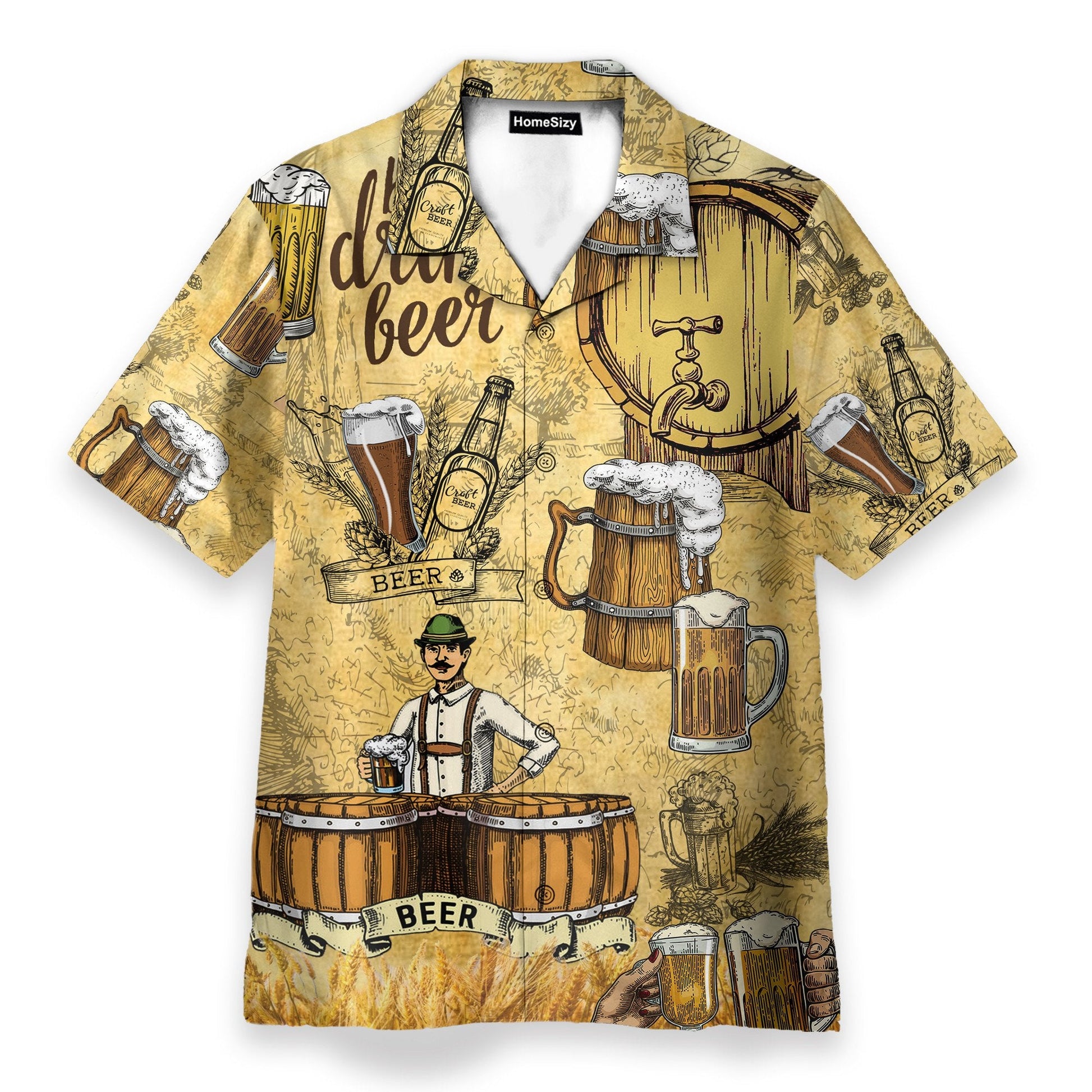 Drink Beer Men's Button's Up Shirts - Hawaiian Shirt