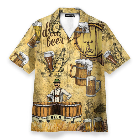 Drink Beer Men's Button's Up Shirts - Hawaiian Shirt