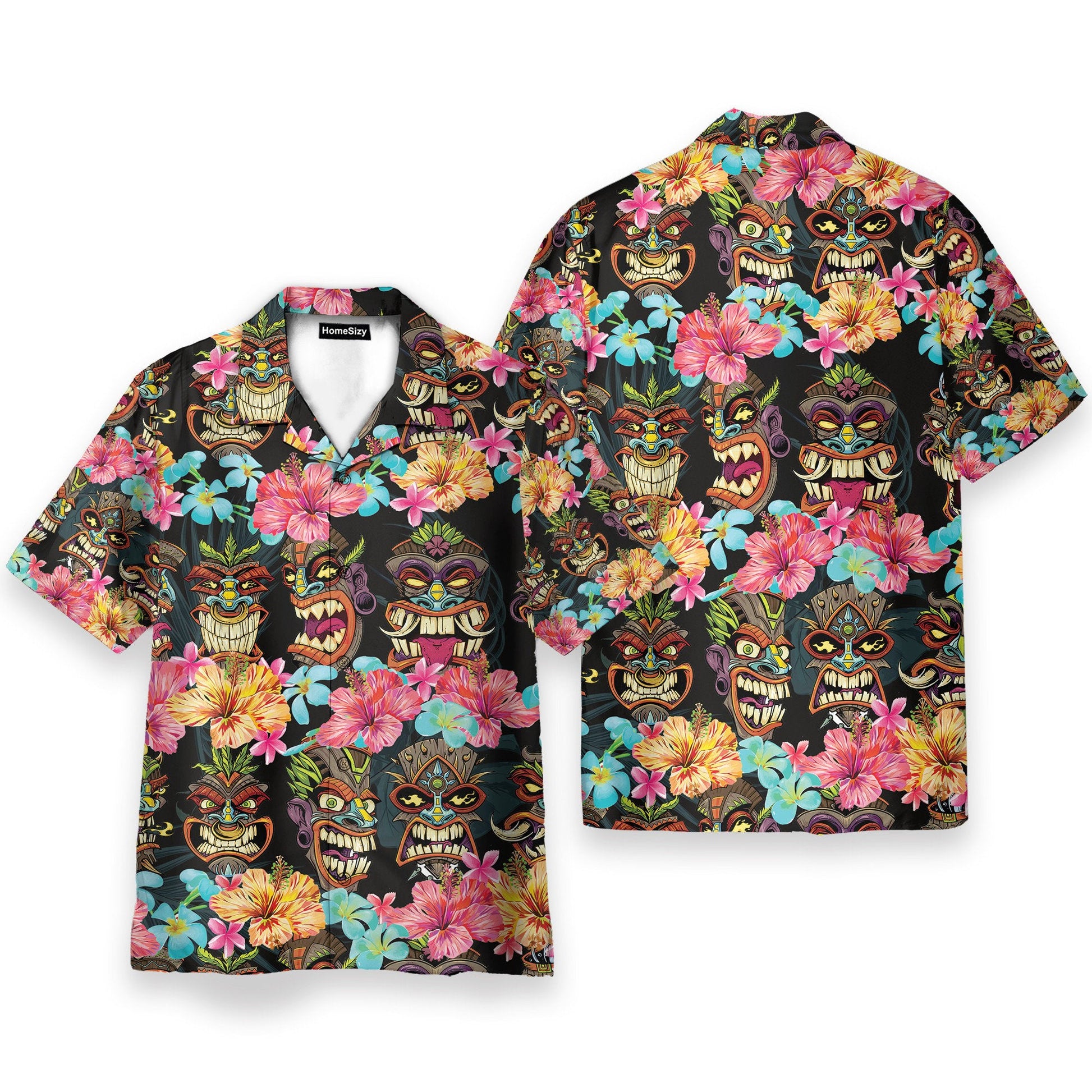 Aloha Summer Tiki Tiki Head - Hawaiian Shirt & Beach Shorts