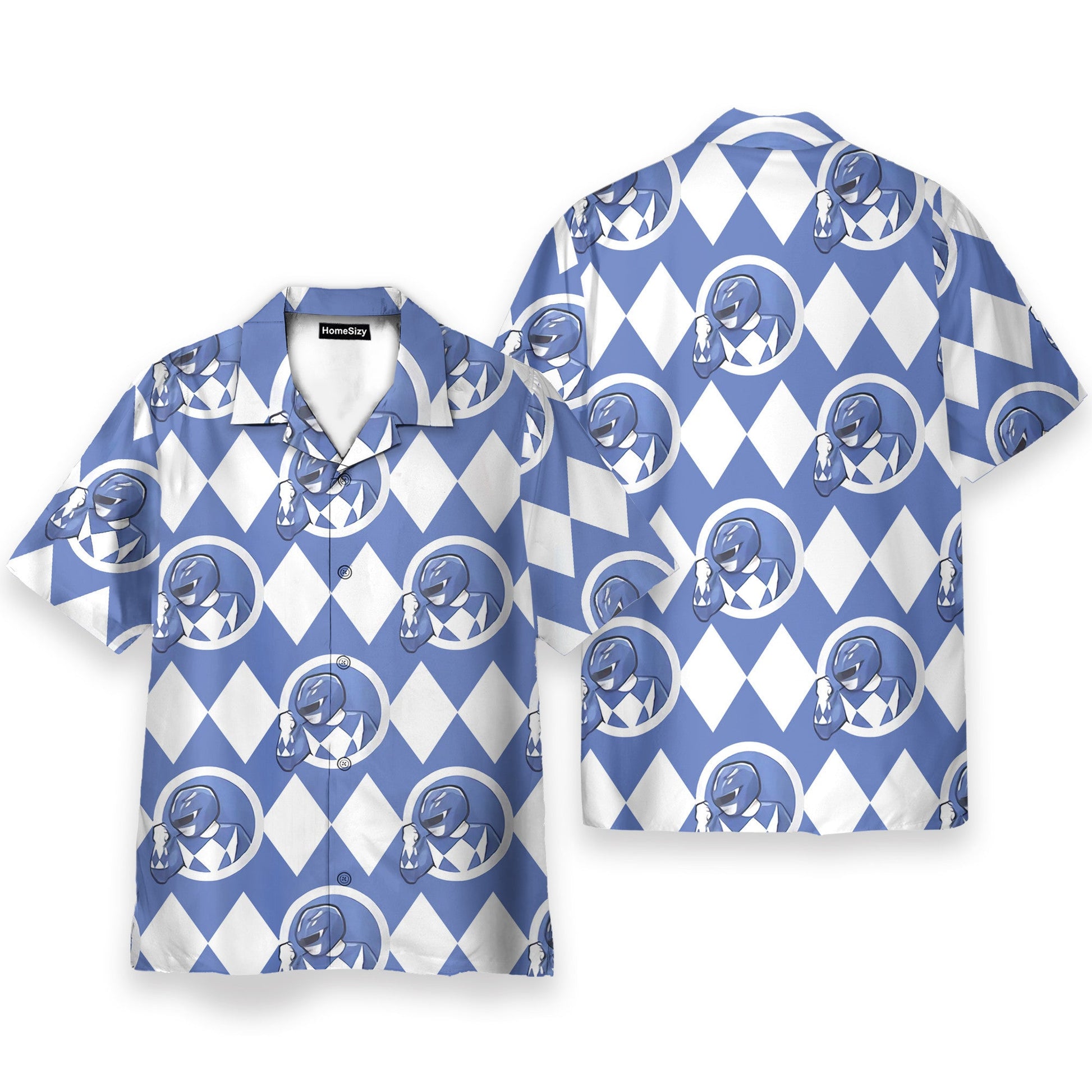 Mighty Morphin Power Rangers Blue Ranger Cosplay Costume - Hawaiian Shirt & Beach Shorts