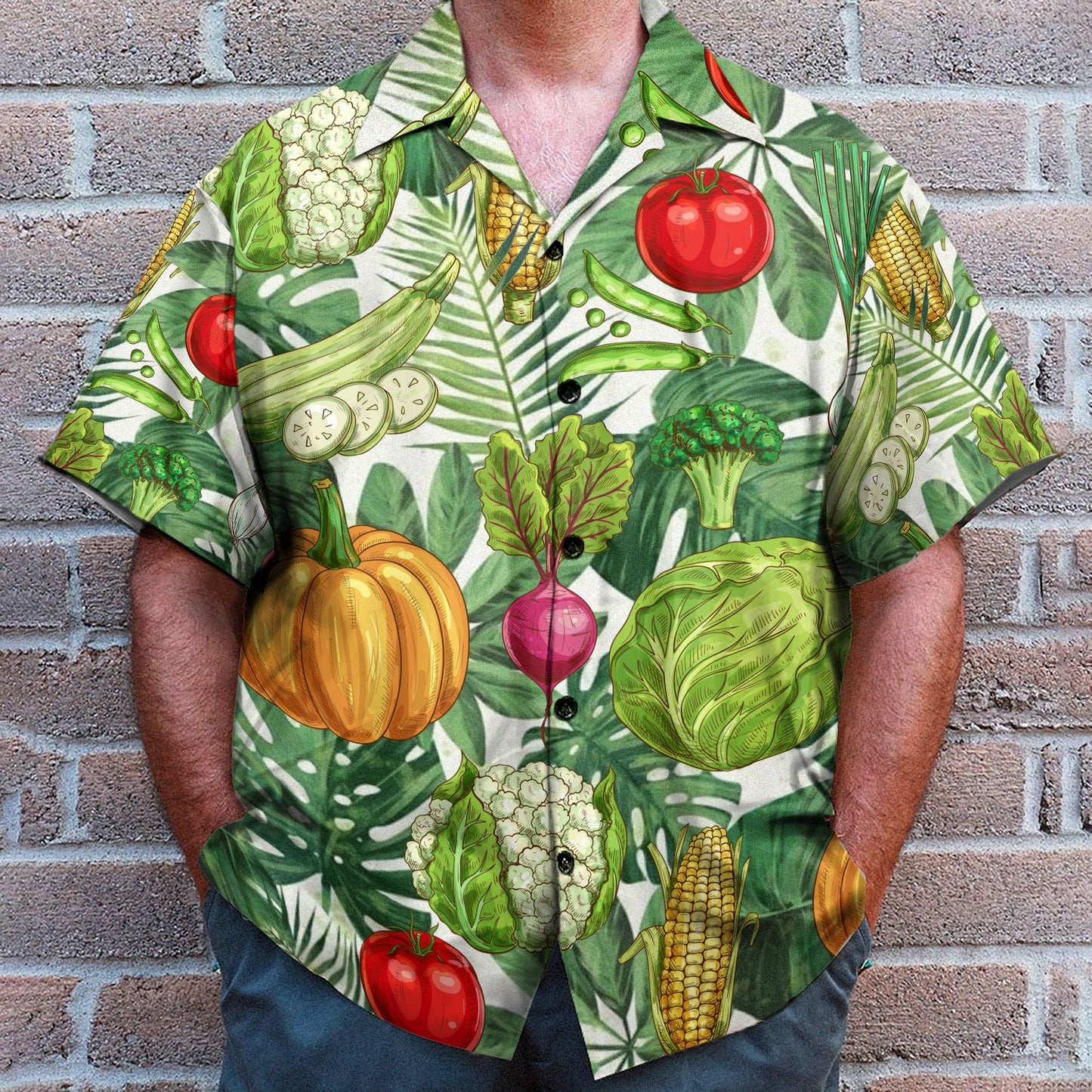 Vegetables Funny Button's Up Shirts - Hawaiian Shirt & Beach Shorts