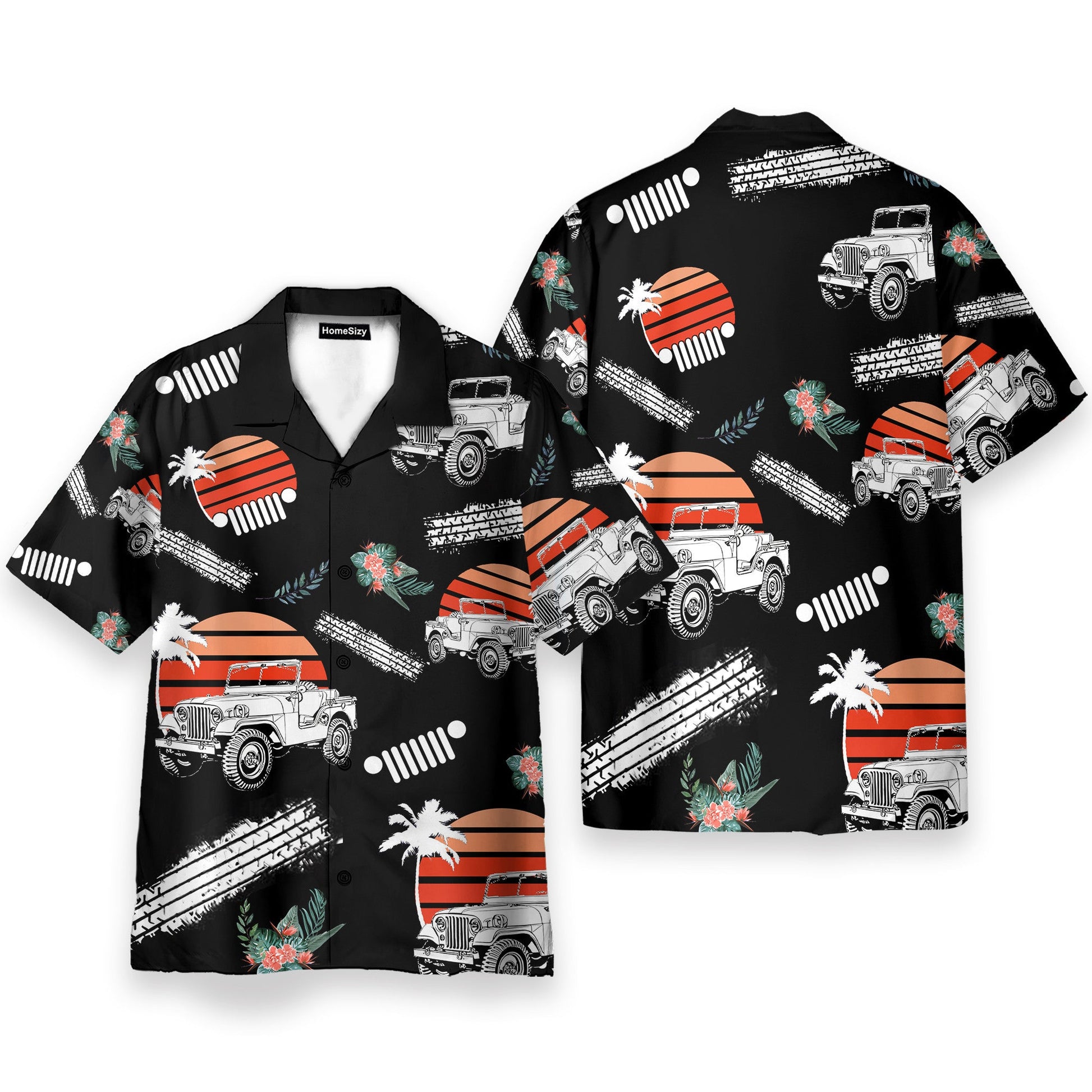 Jeep Car Retro Vintage Tropical - Hawaiian Shirt