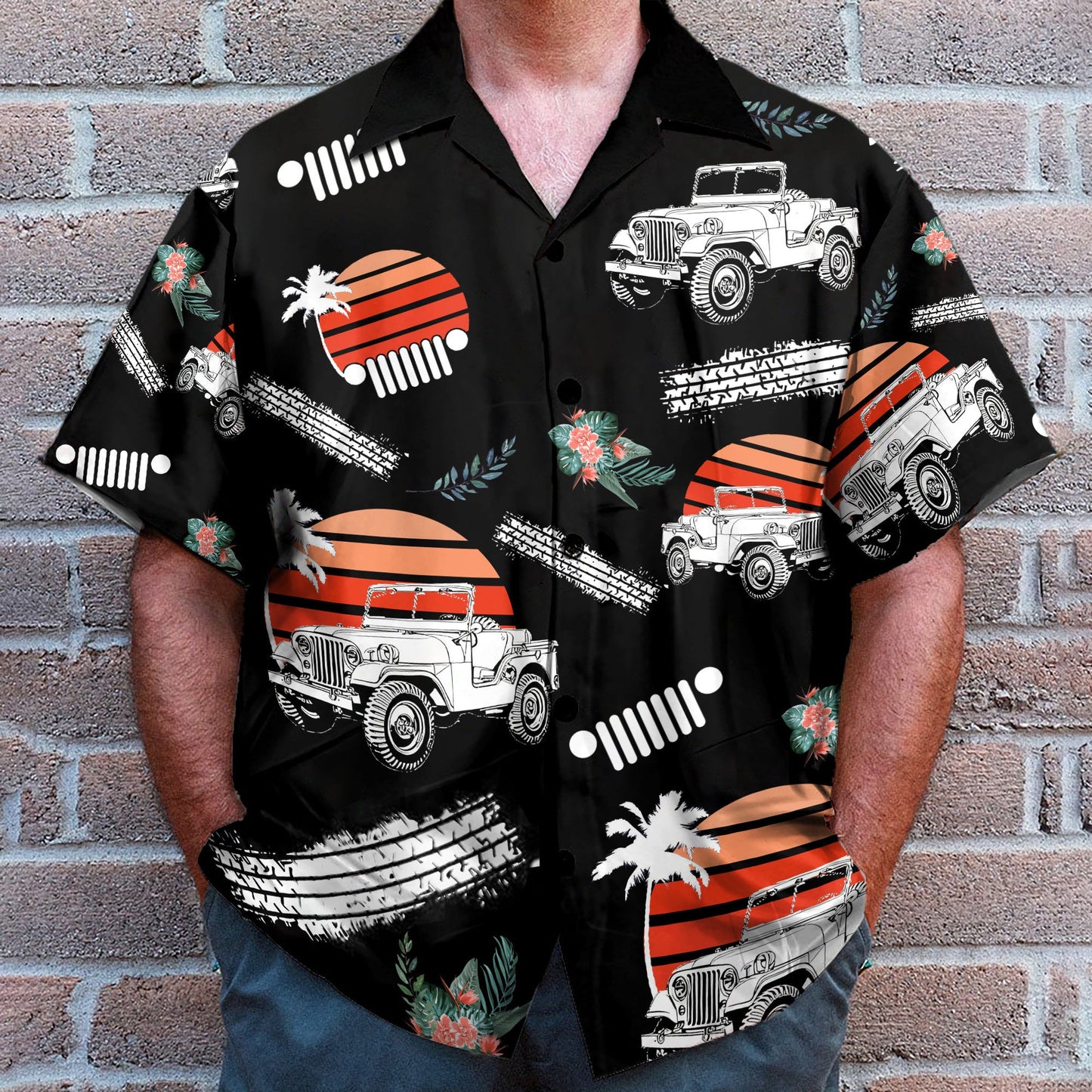 Jeep Car Retro Vintage Tropical - Hawaiian Shirt
