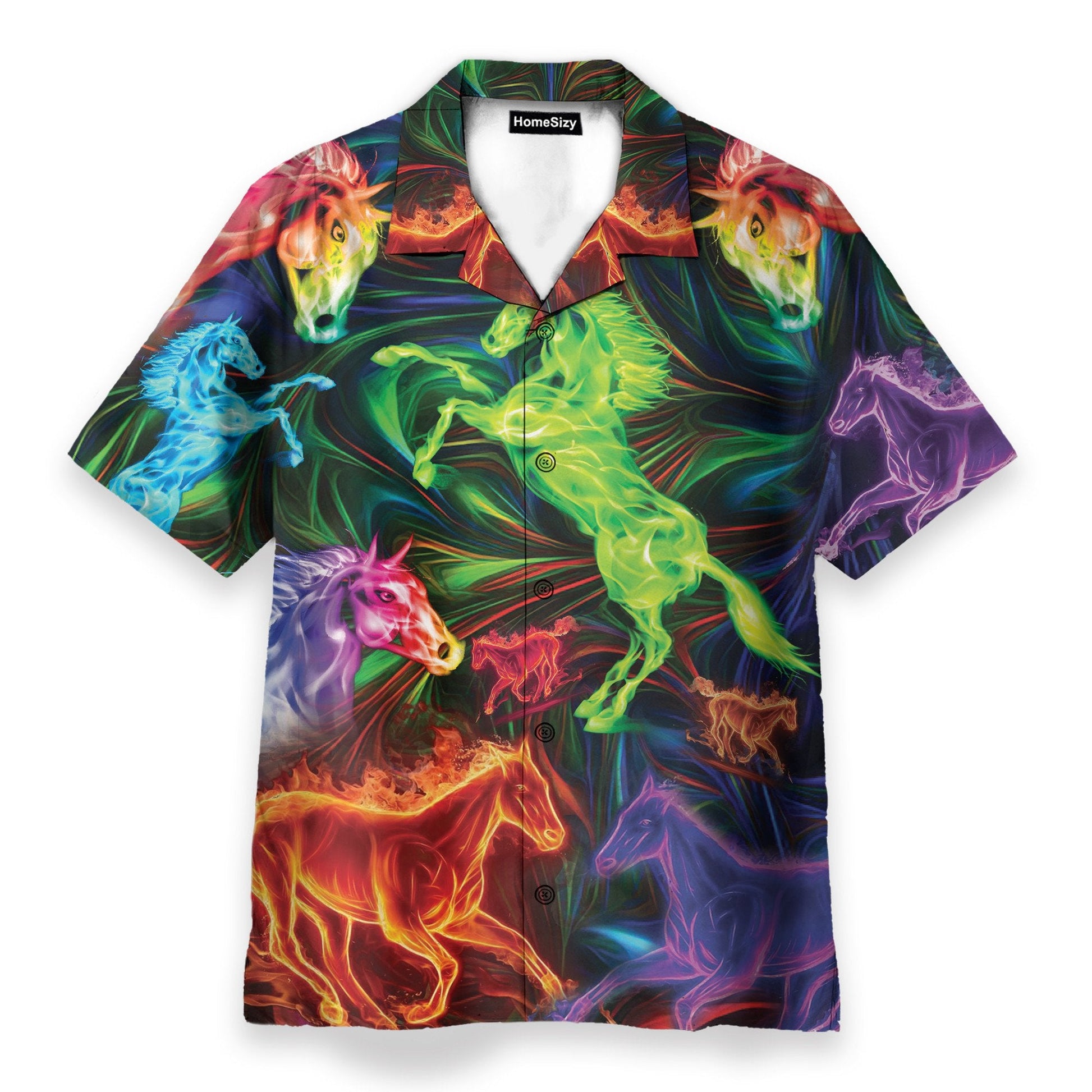 Amazing Horse Men's Button's Up Shirts - Hawaiian Shirt
