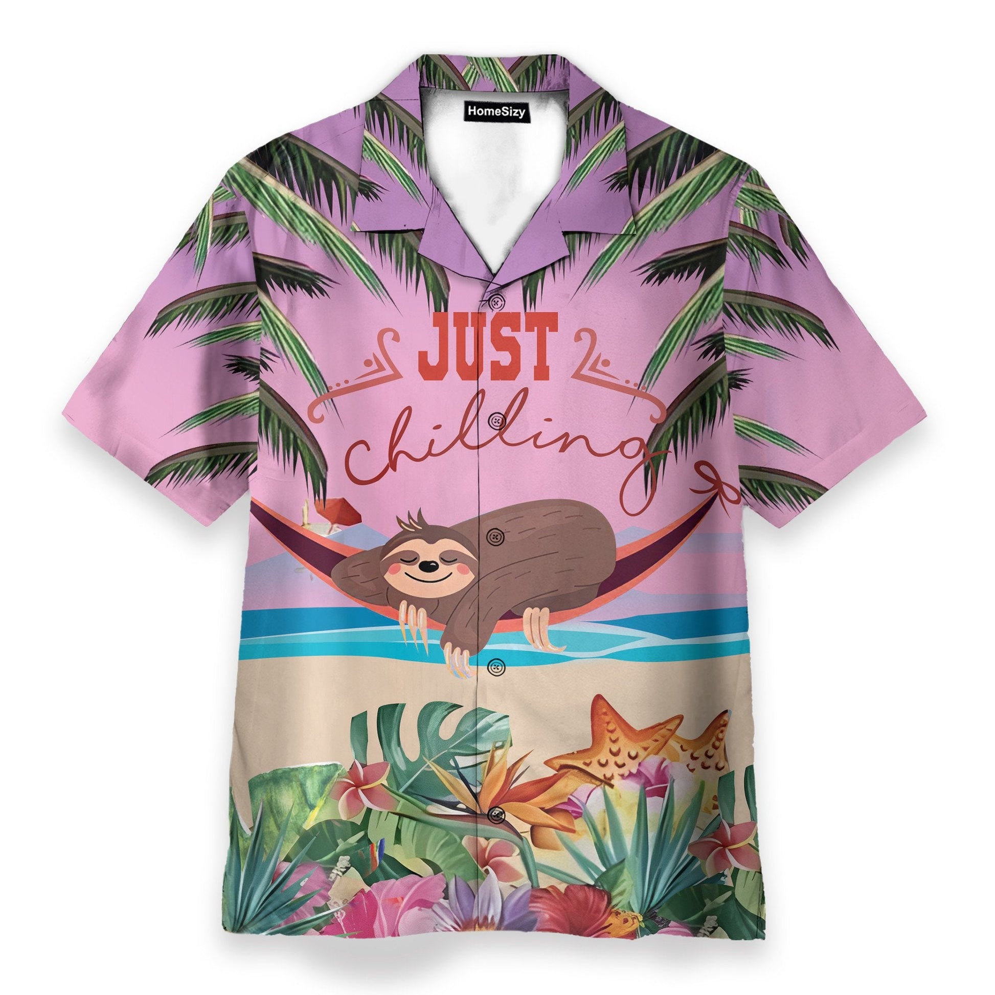 Sloth Just Chilling Funny Button's Up Shirts - Hawaiian Shirt