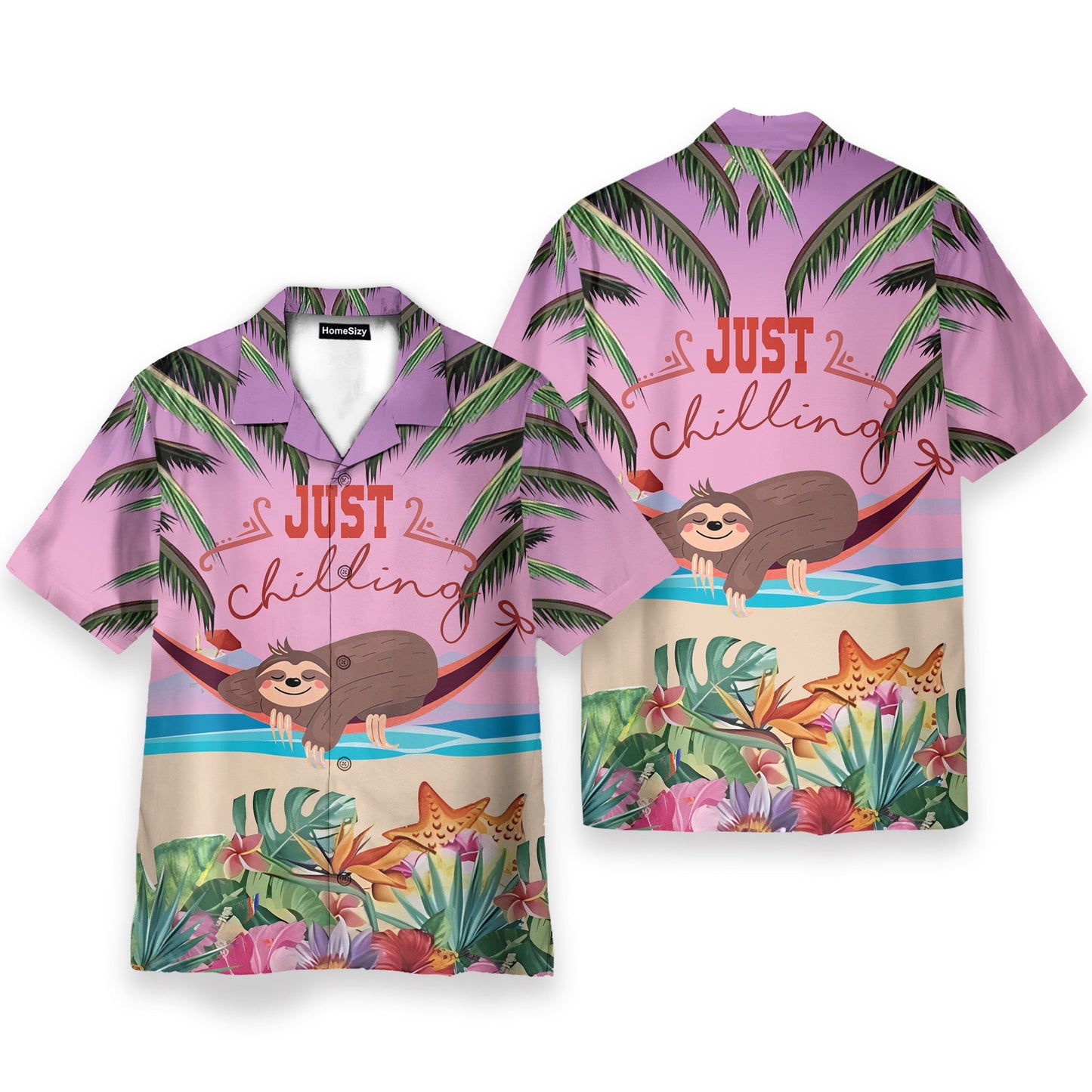 Sloth Just Chilling Funny Button's Up Shirts - Hawaiian Shirt