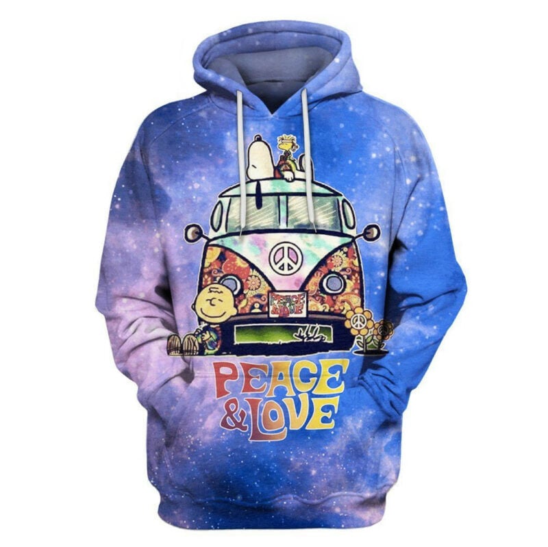 Snoopy Peace&amp;love Galaxy 3d Hoodie Zip Hoodie