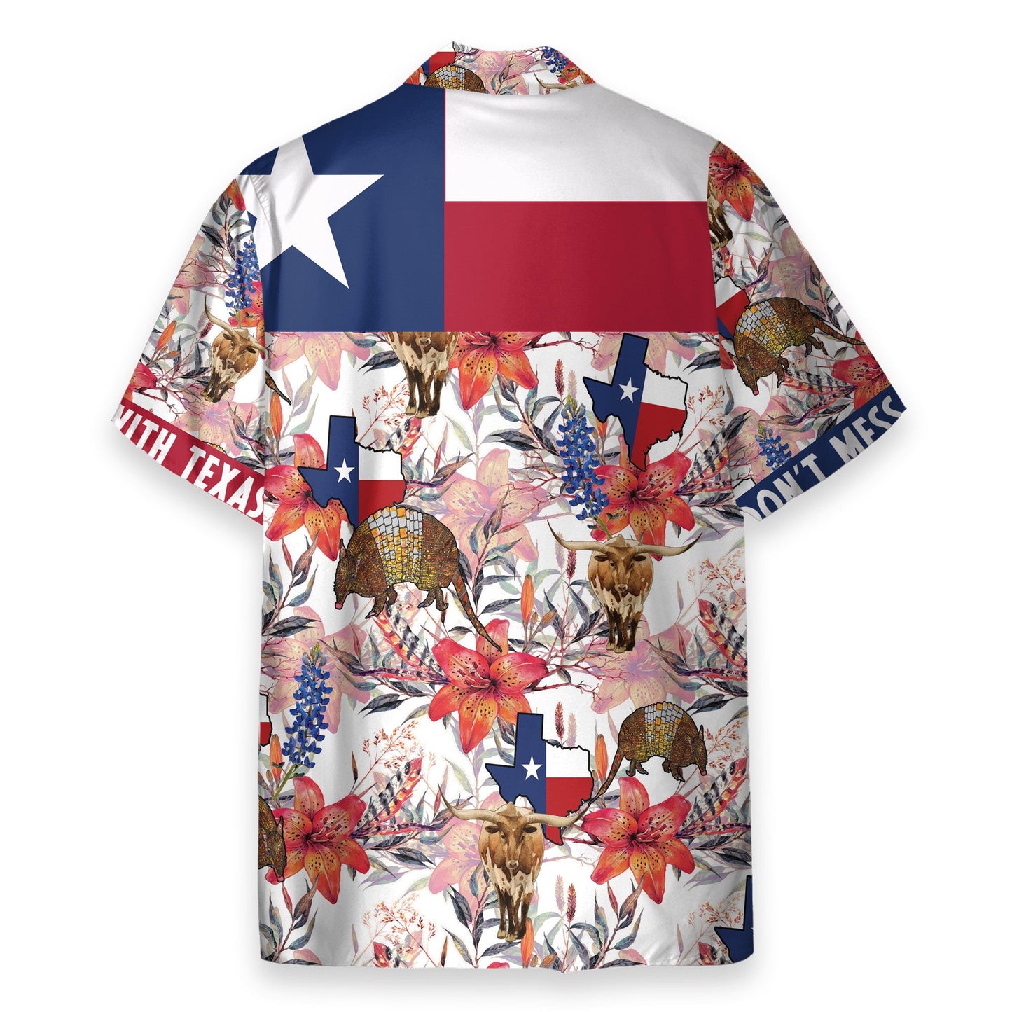 Texas Longhorn Bluebonnet And Armadillo - Hawaiian Shirt