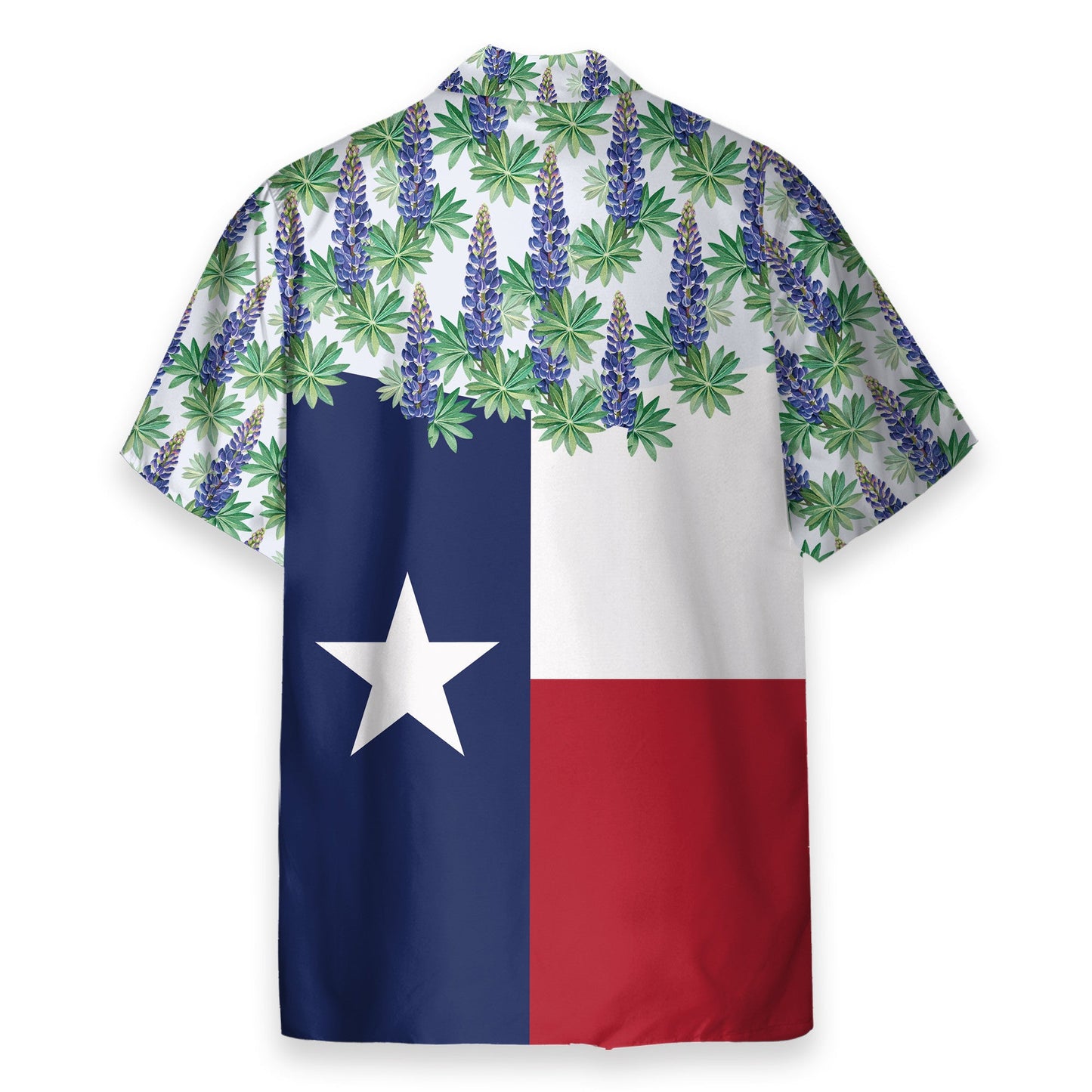 Texas Bluebonnet Flag Men's Button's Up Shirts - Hawaiian Shirt