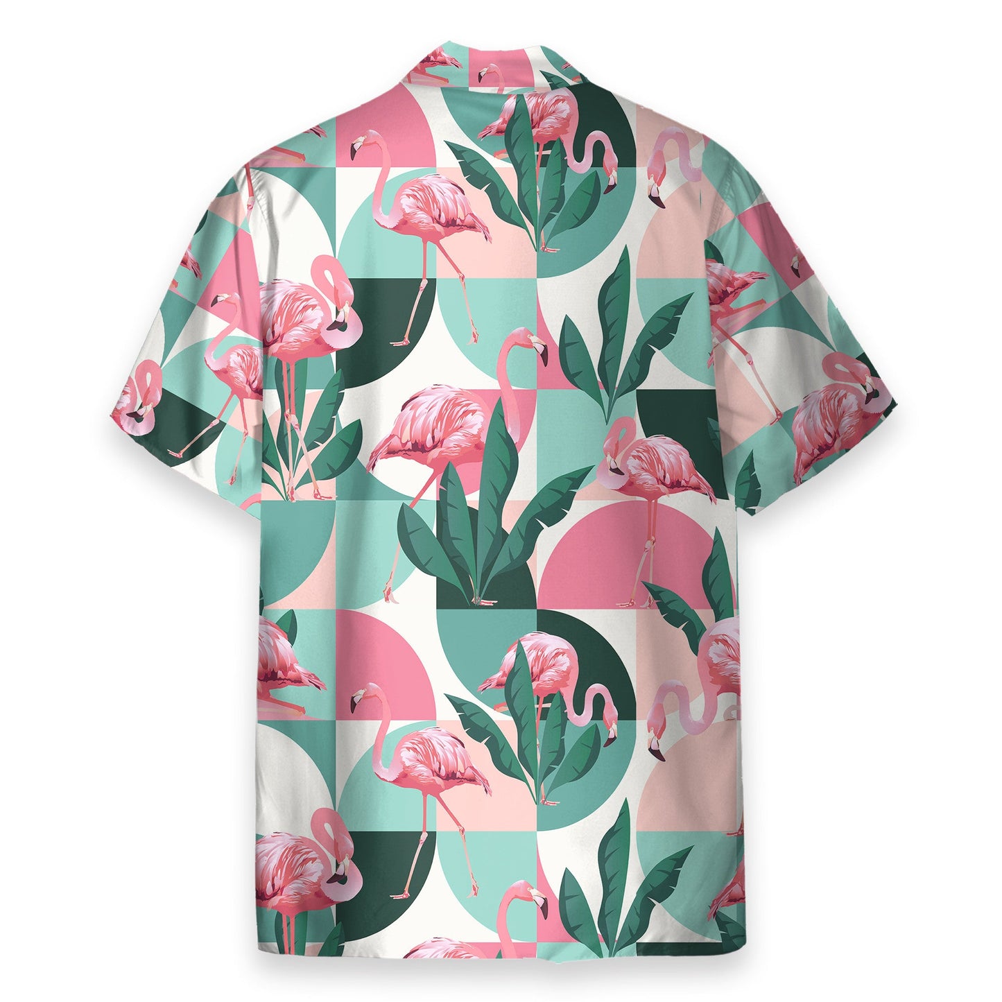 Flamingo Exotic Patchwork Patterns - Hawaiian Shirt & Beach Shorts