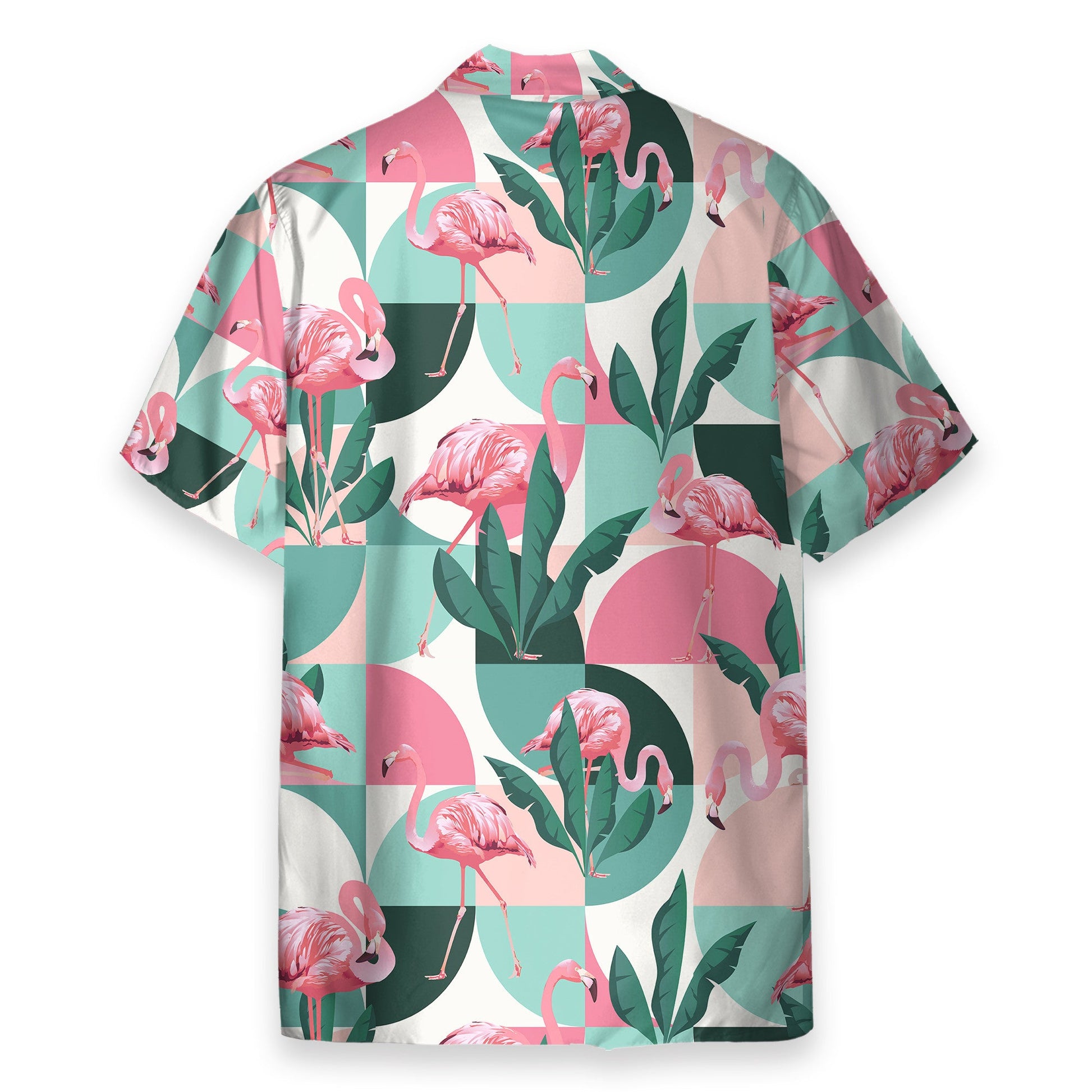 Flamingo Exotic Patchwork Patterns - Hawaiian Shirt & Beach Shorts