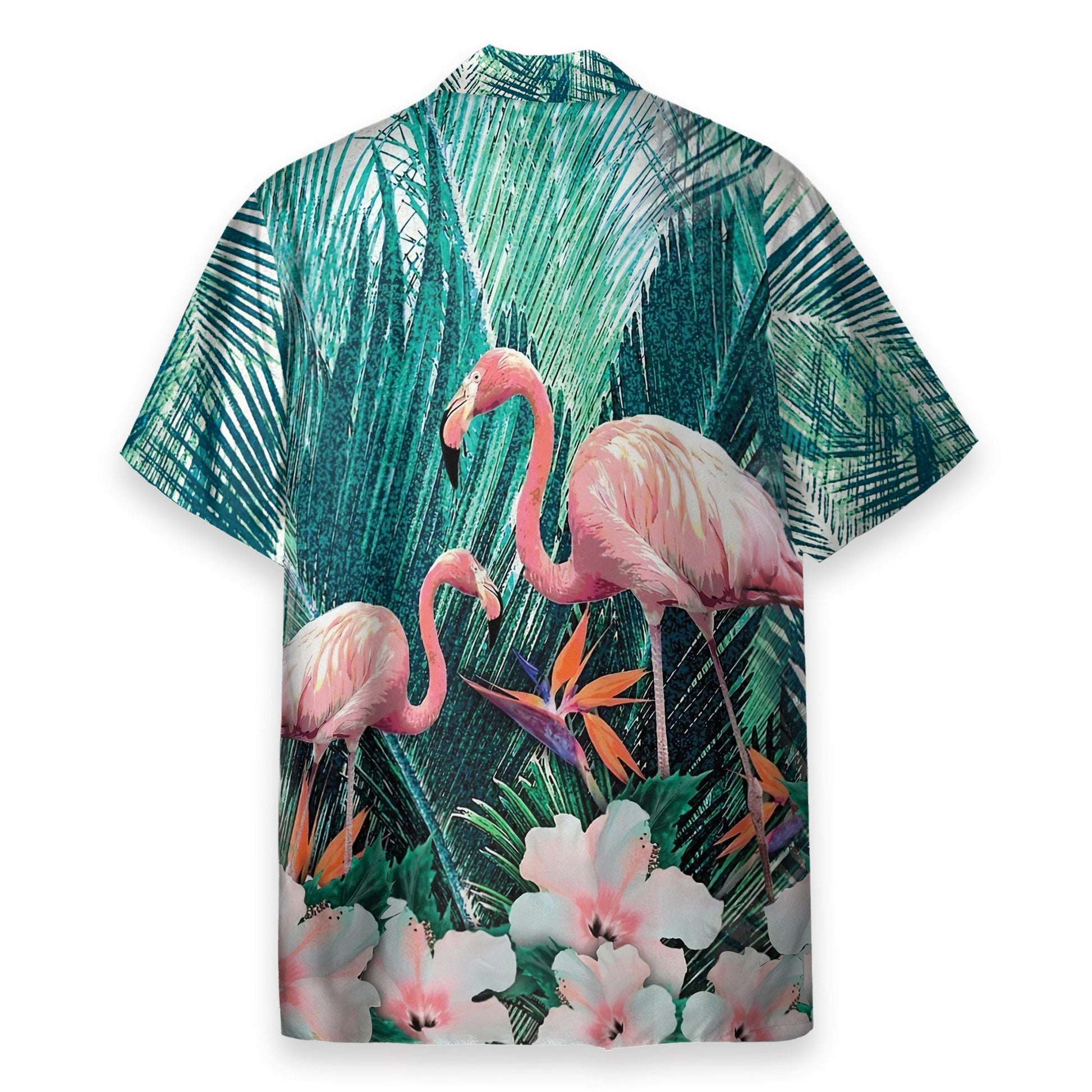 The Beauty Of Flamingo On Floral - Hawaiian Shirt